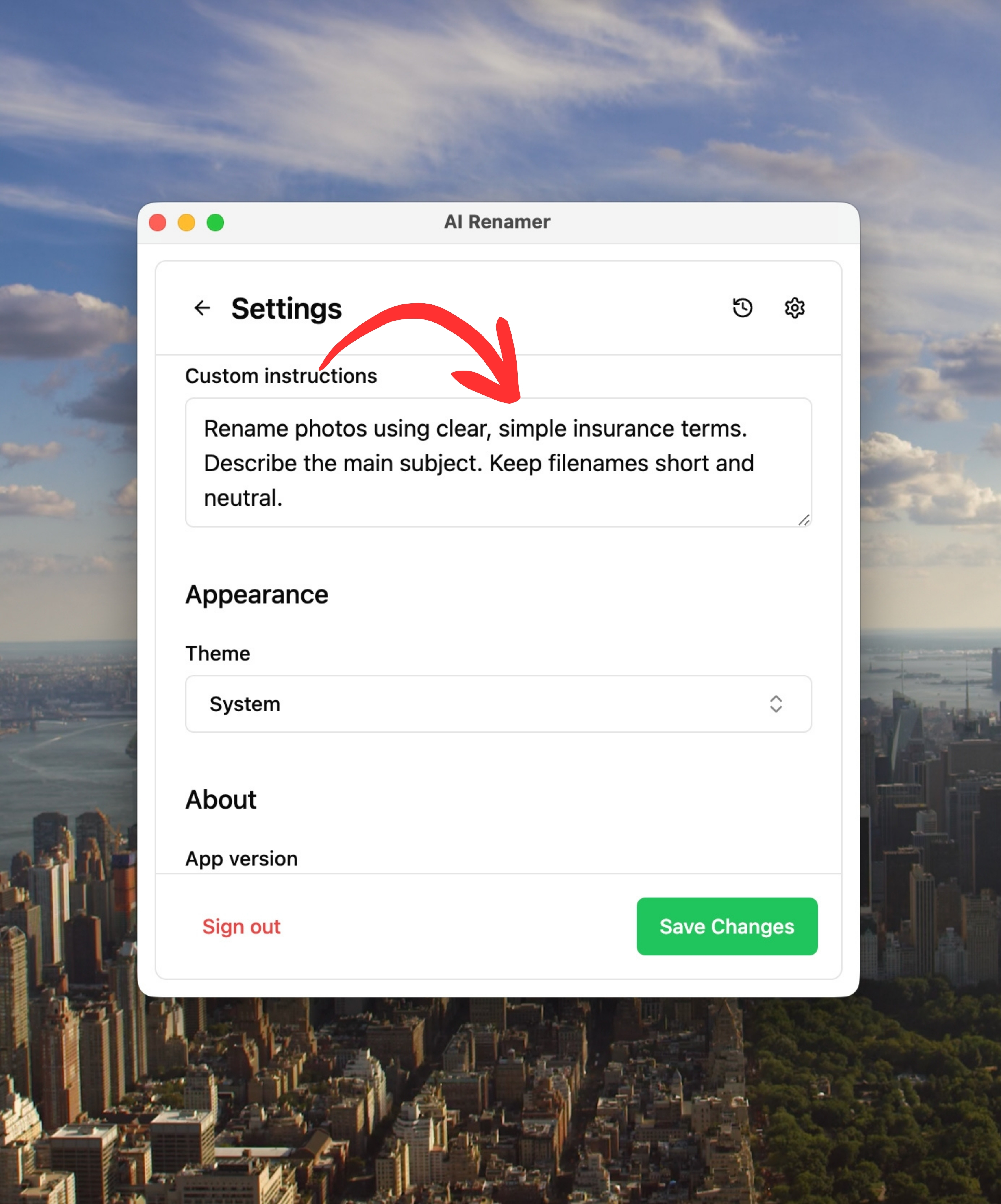 Using Custom Instructions for Insurance File Naming