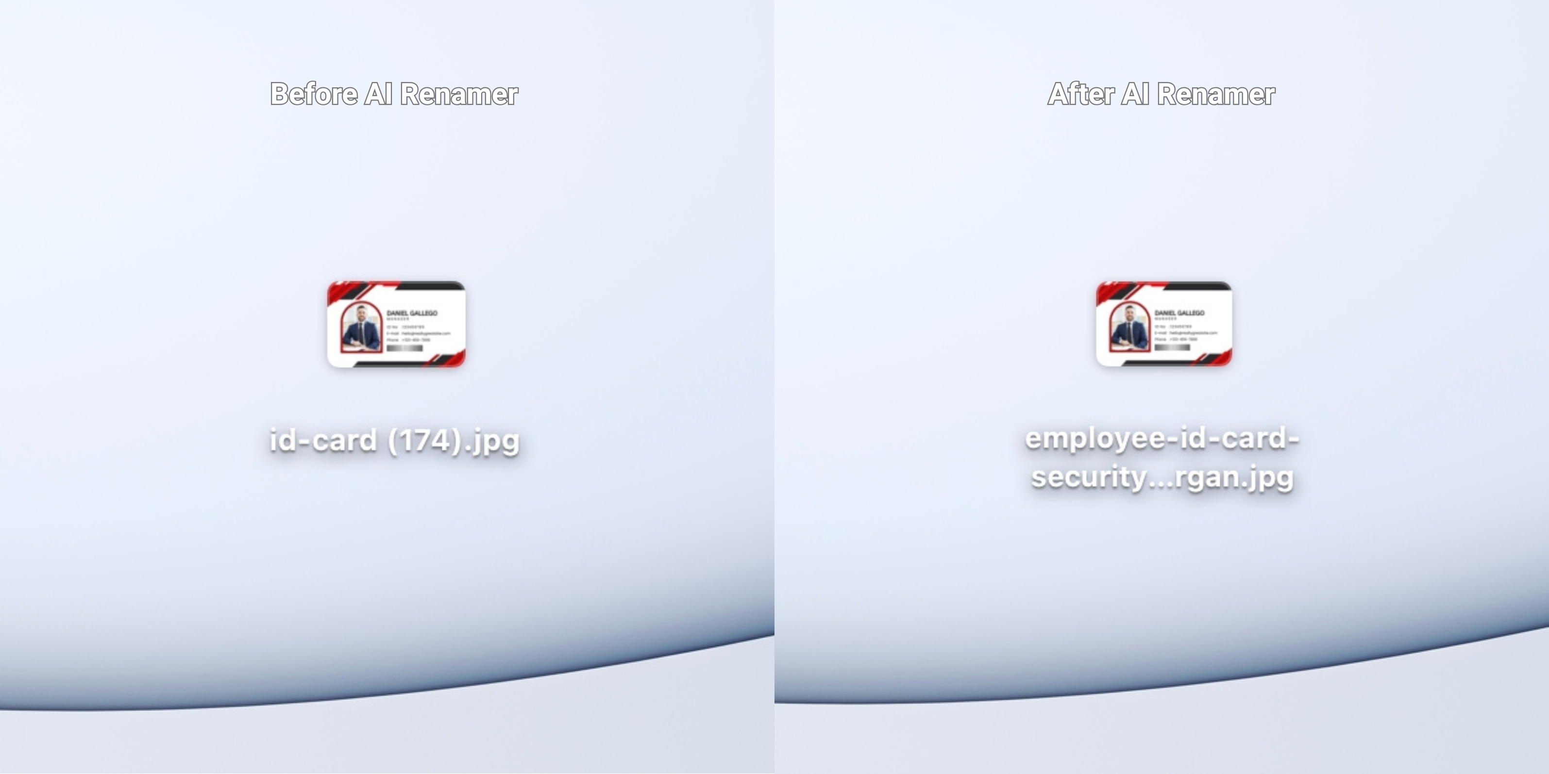 Before AI Renamer After AI Renamer