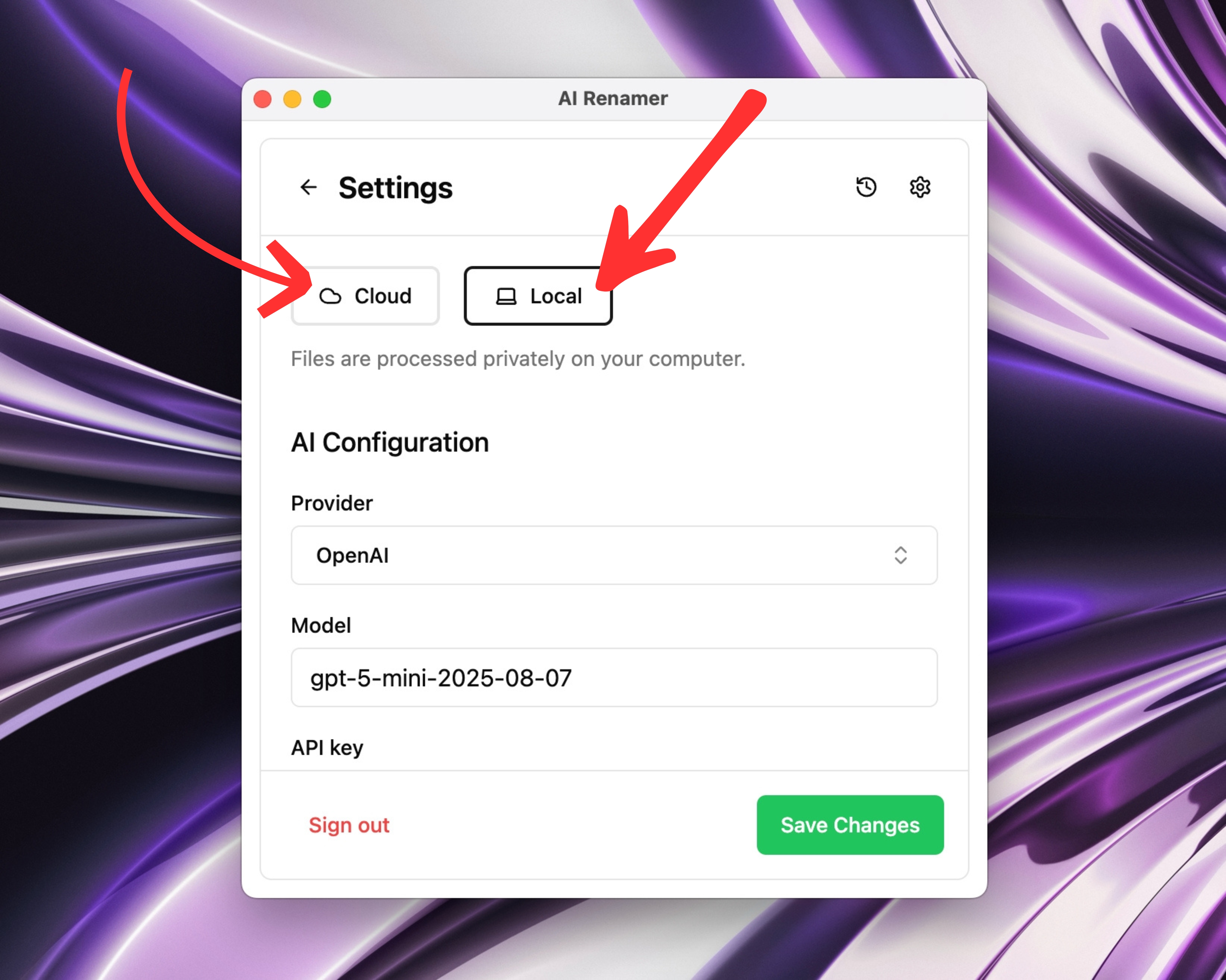 Choose Local Mode or Cloud Mode