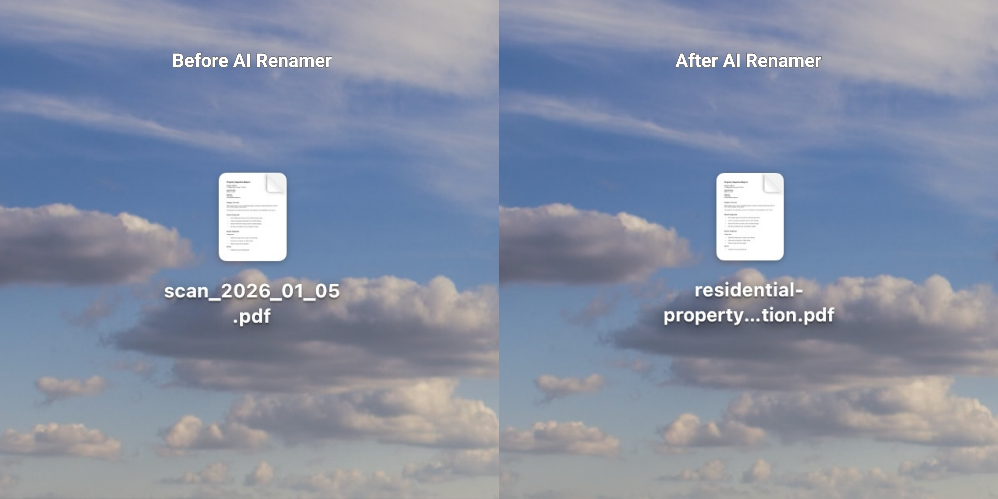 Before AI Renamer After AI Renamer