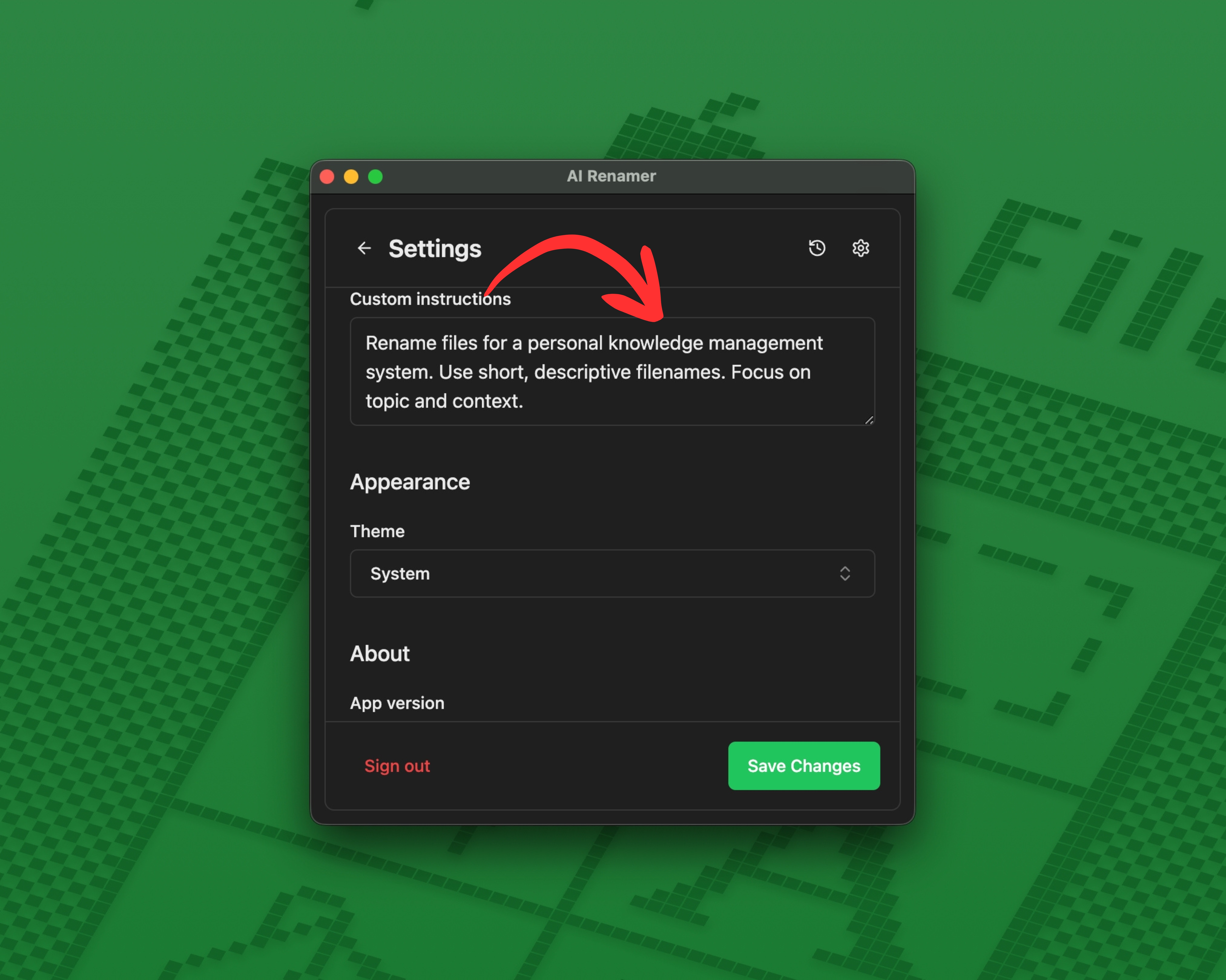 Using Custom Instructions for PKM Naming