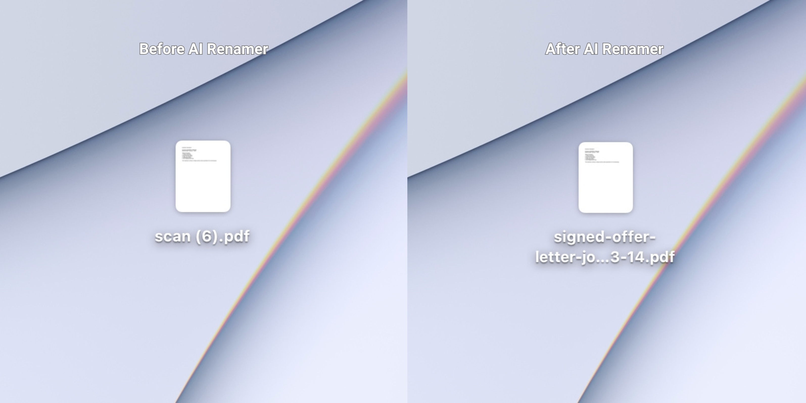 Before AI Renamer After AI Renamer