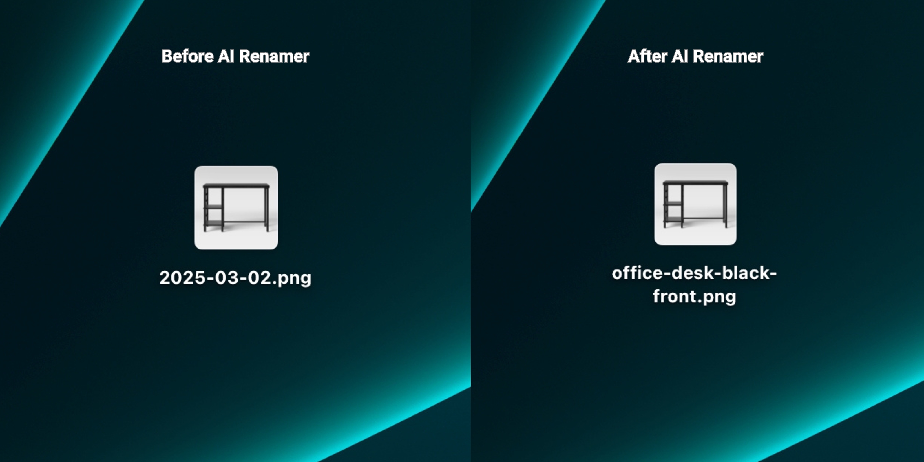 Before AI Renamer After AI Renamer