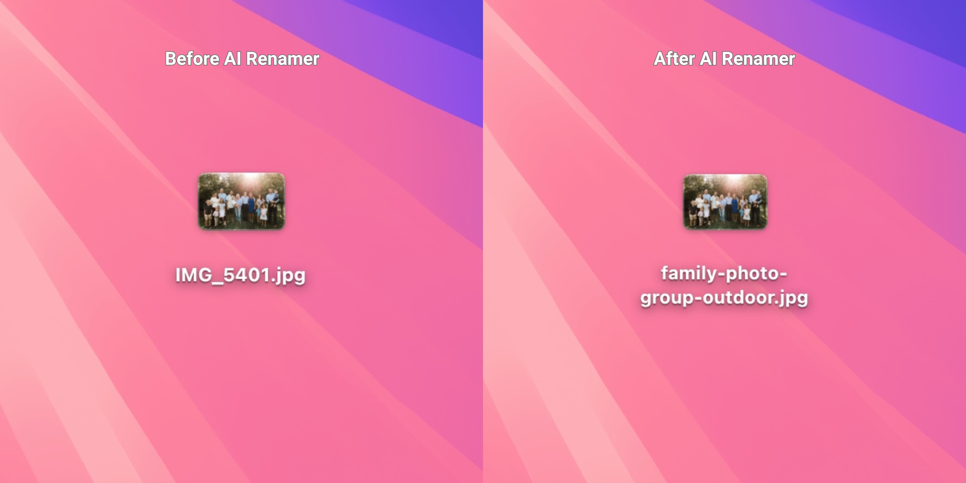 Before AI Renamer After AI Renamer