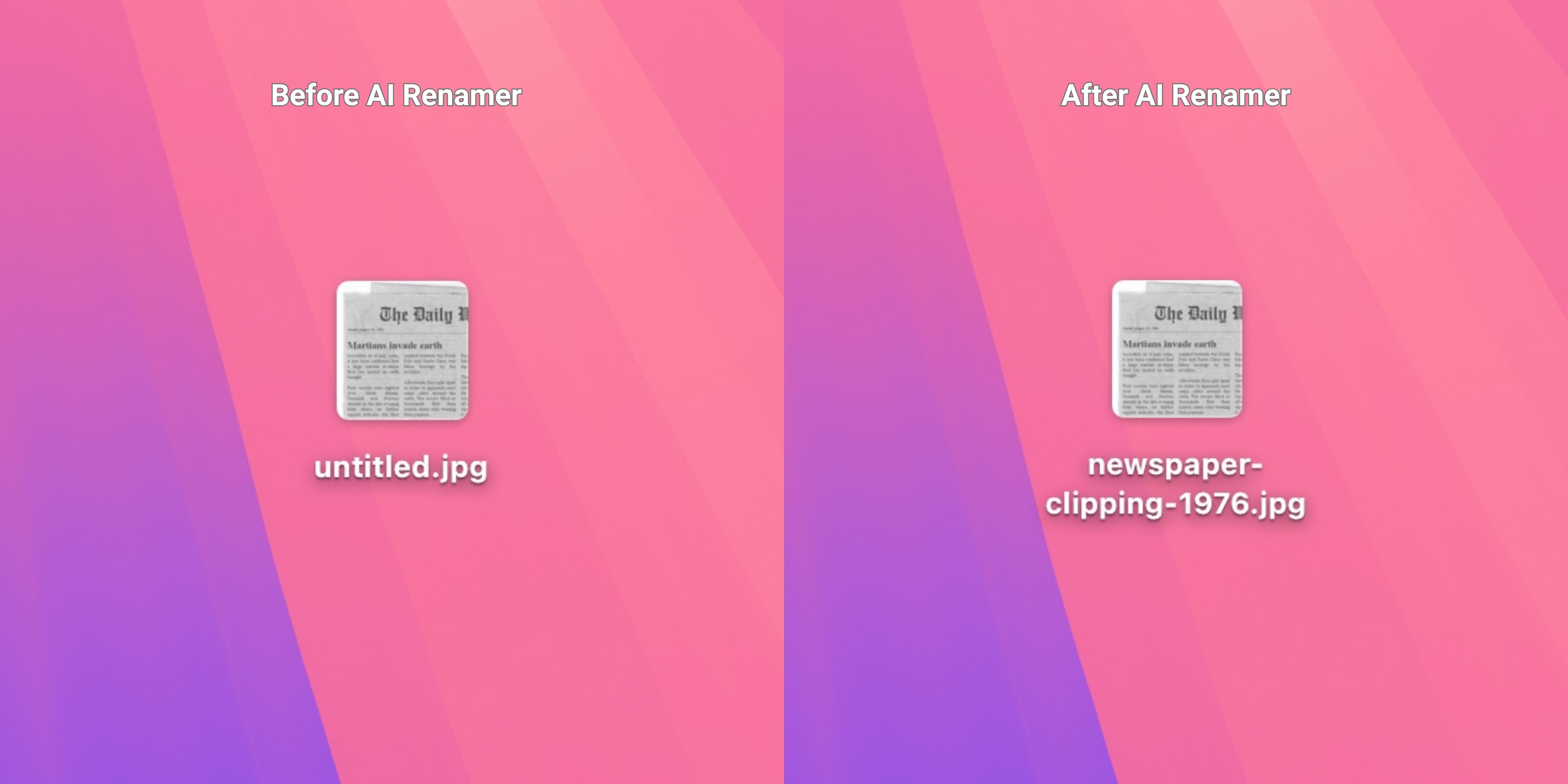 Before AI Renamer After AI Renamer