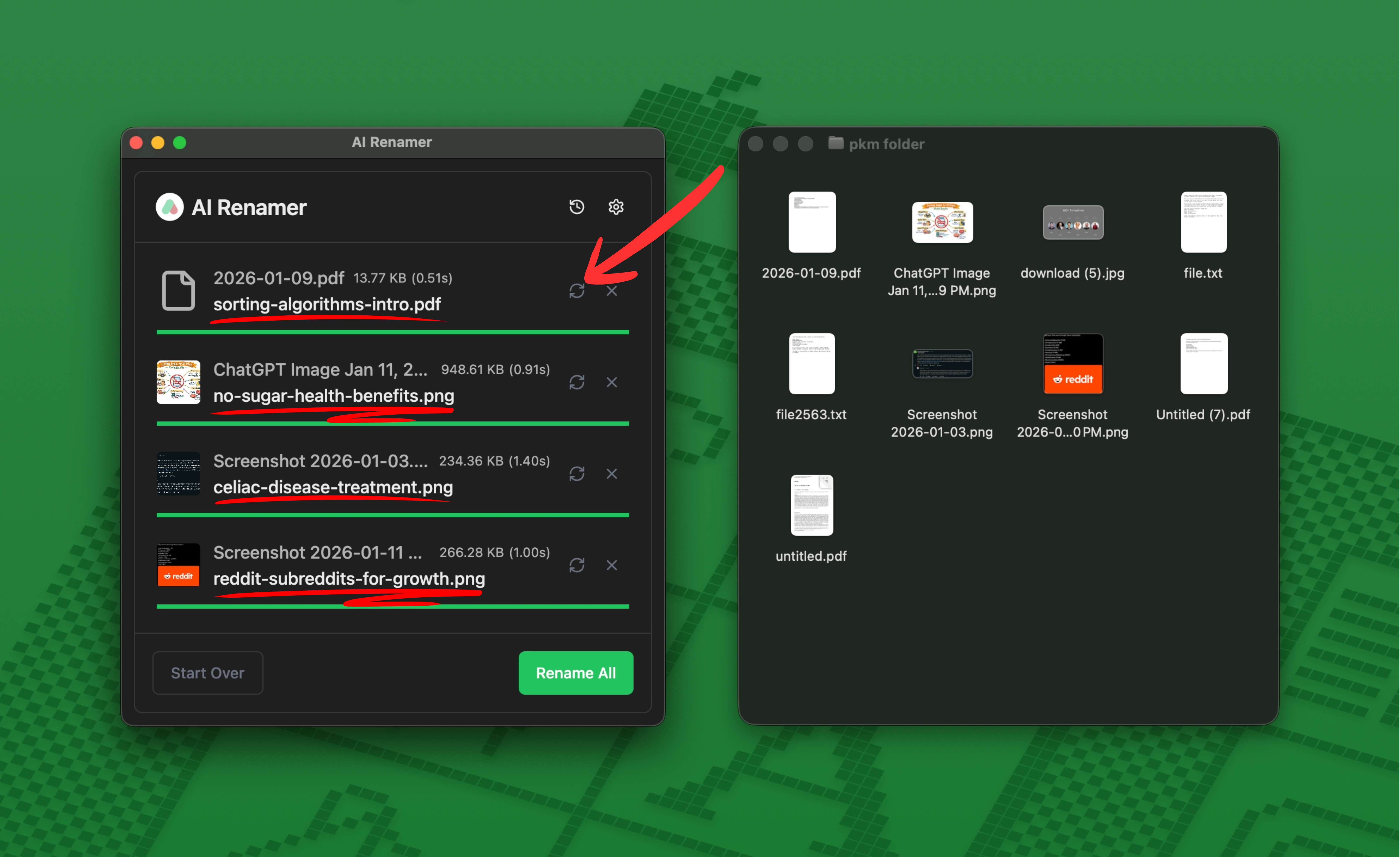 Preview the AI Generated Names