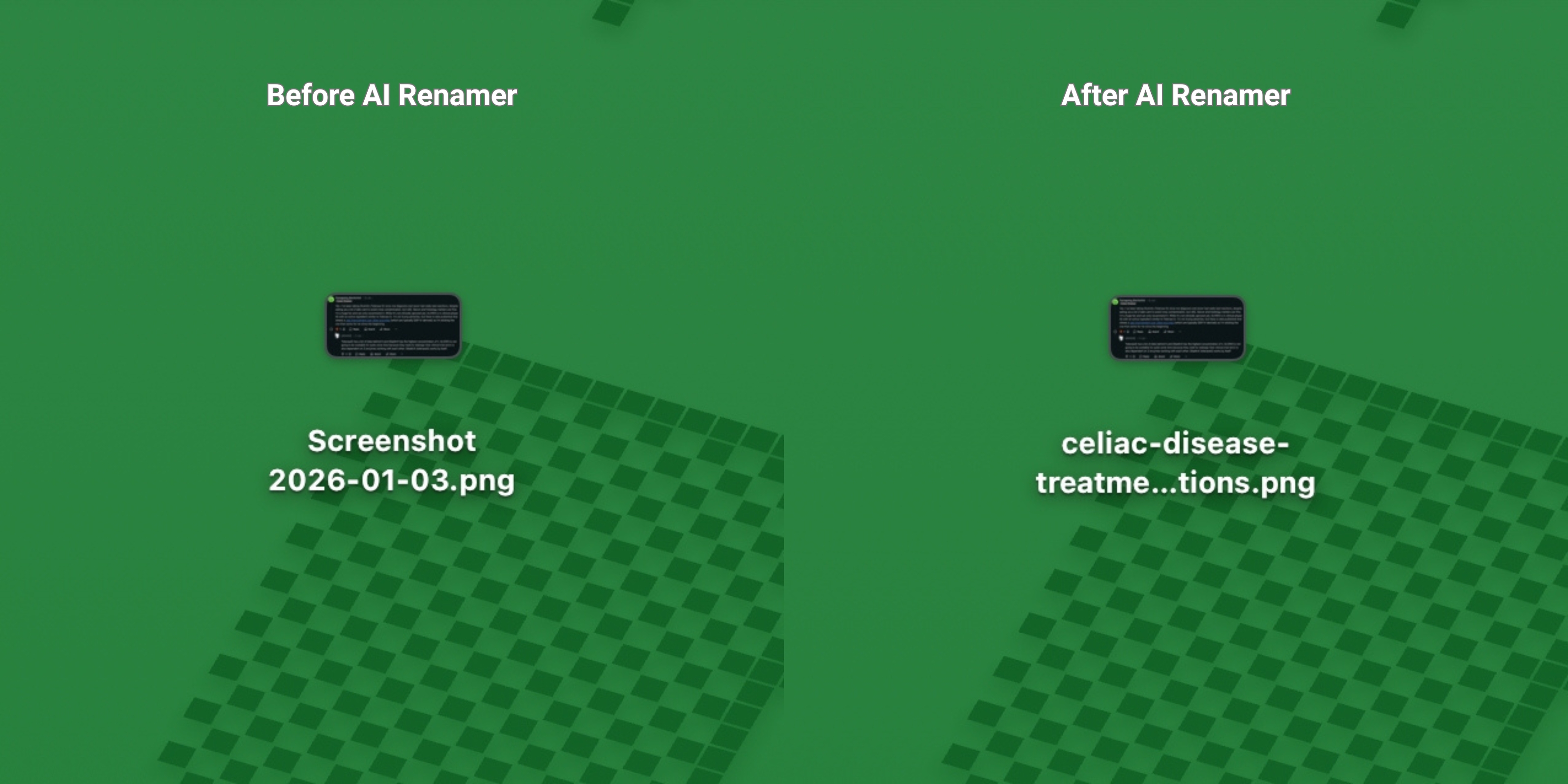 Before AI Renamer After AI Renamer