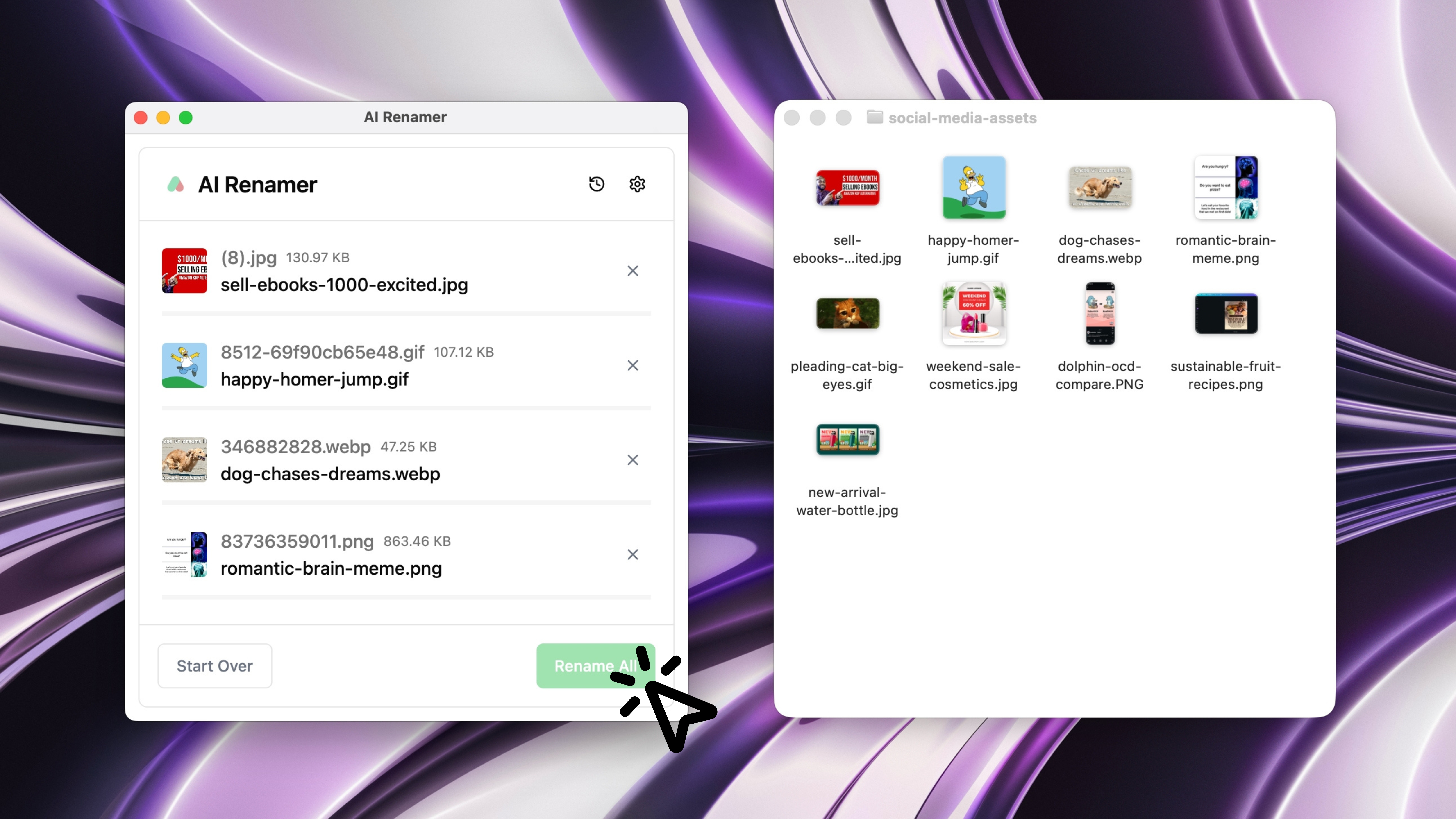 Rename All Images in One Click on AI Renamer
