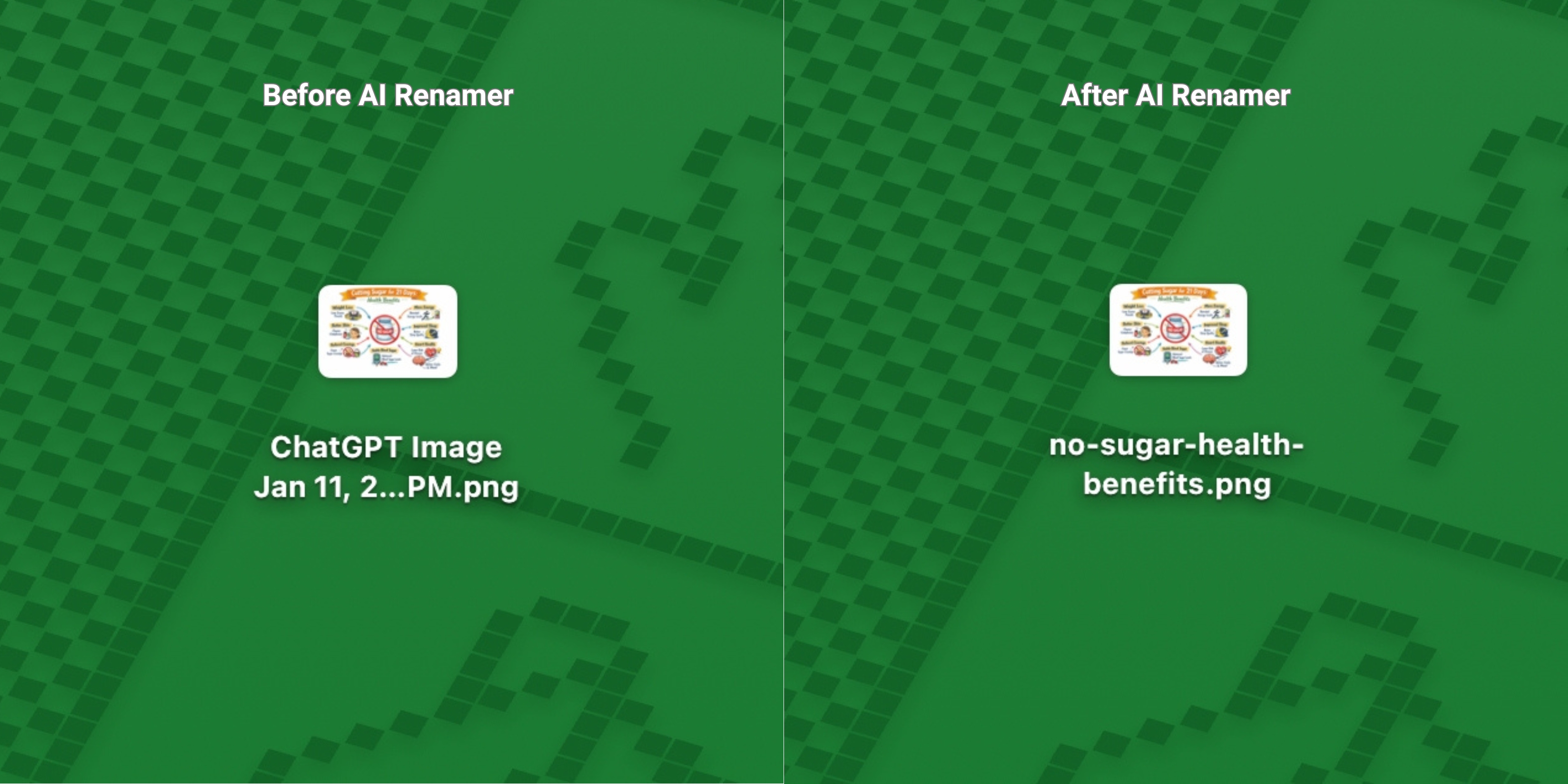 Before AI Renamer After AI Renamer