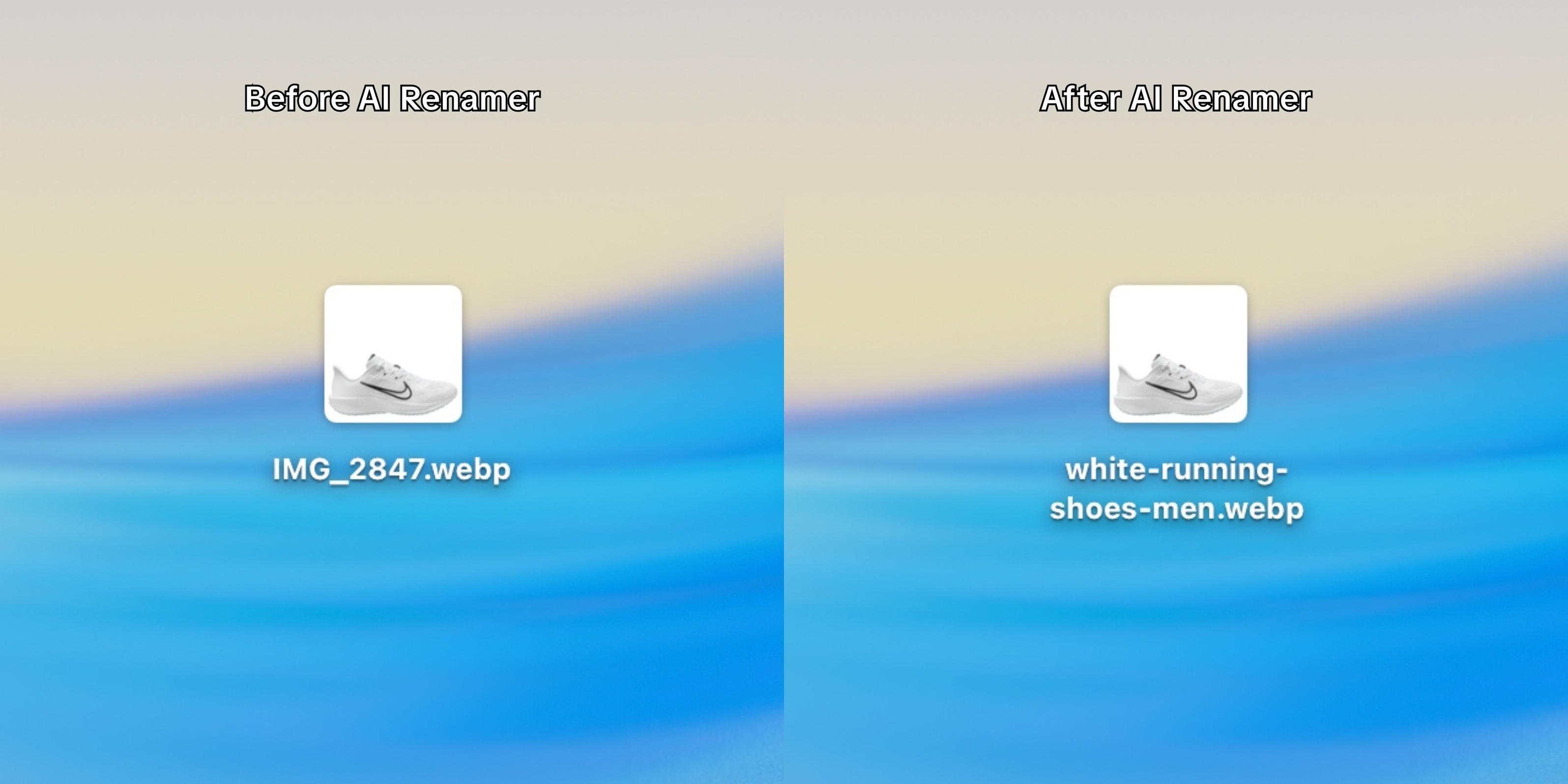 Before AI Renamer After AI Renamer