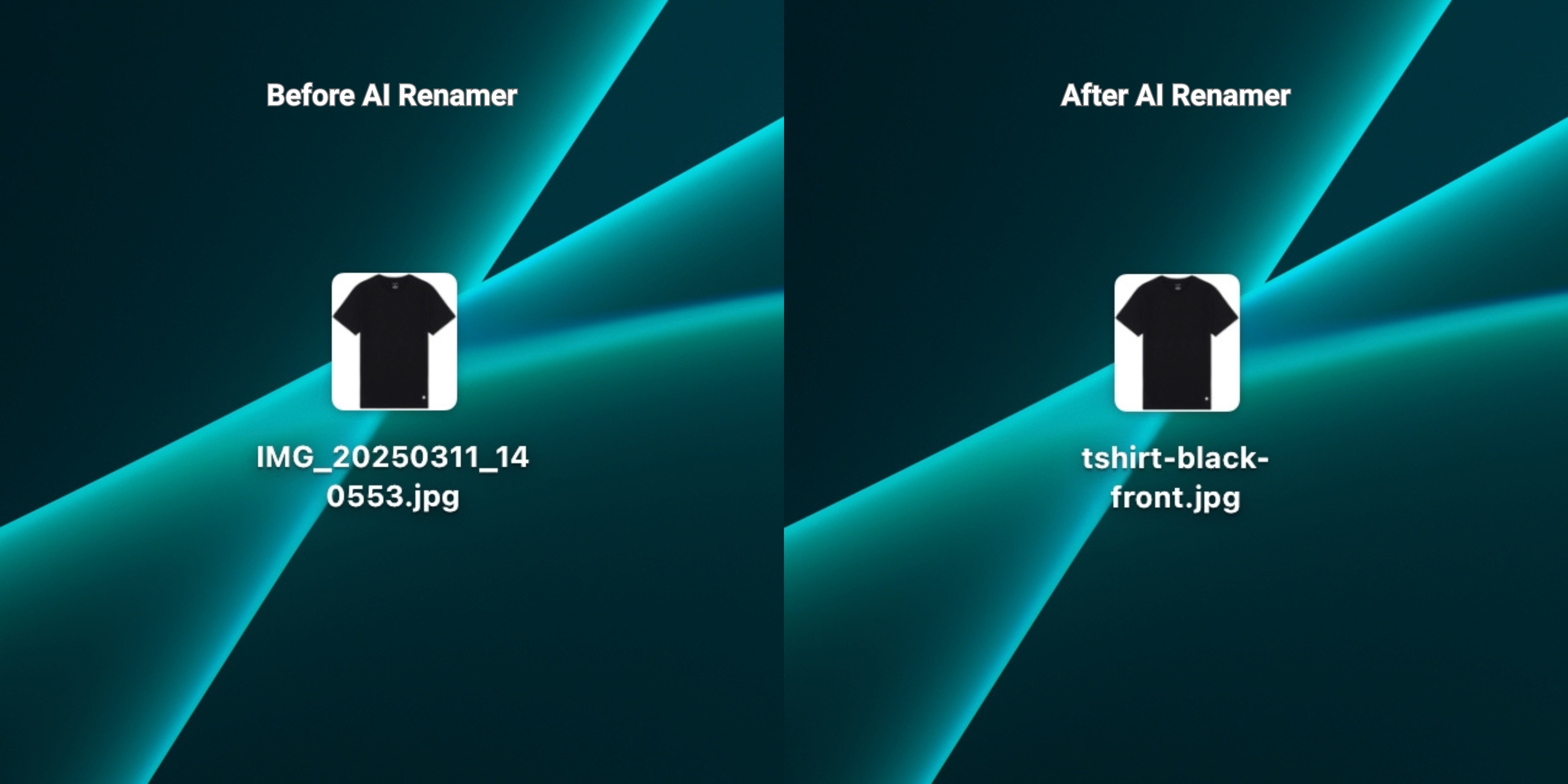 Before AI Renamer After AI Renamer