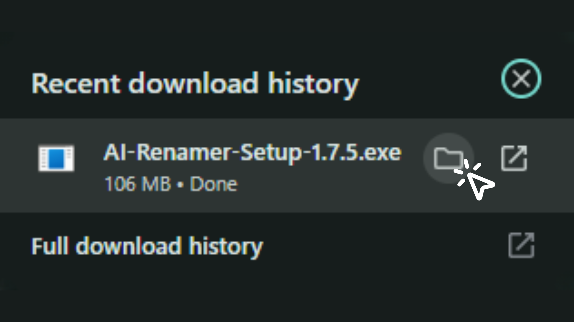 AI Renamer setup file in Downloads folder on Windows