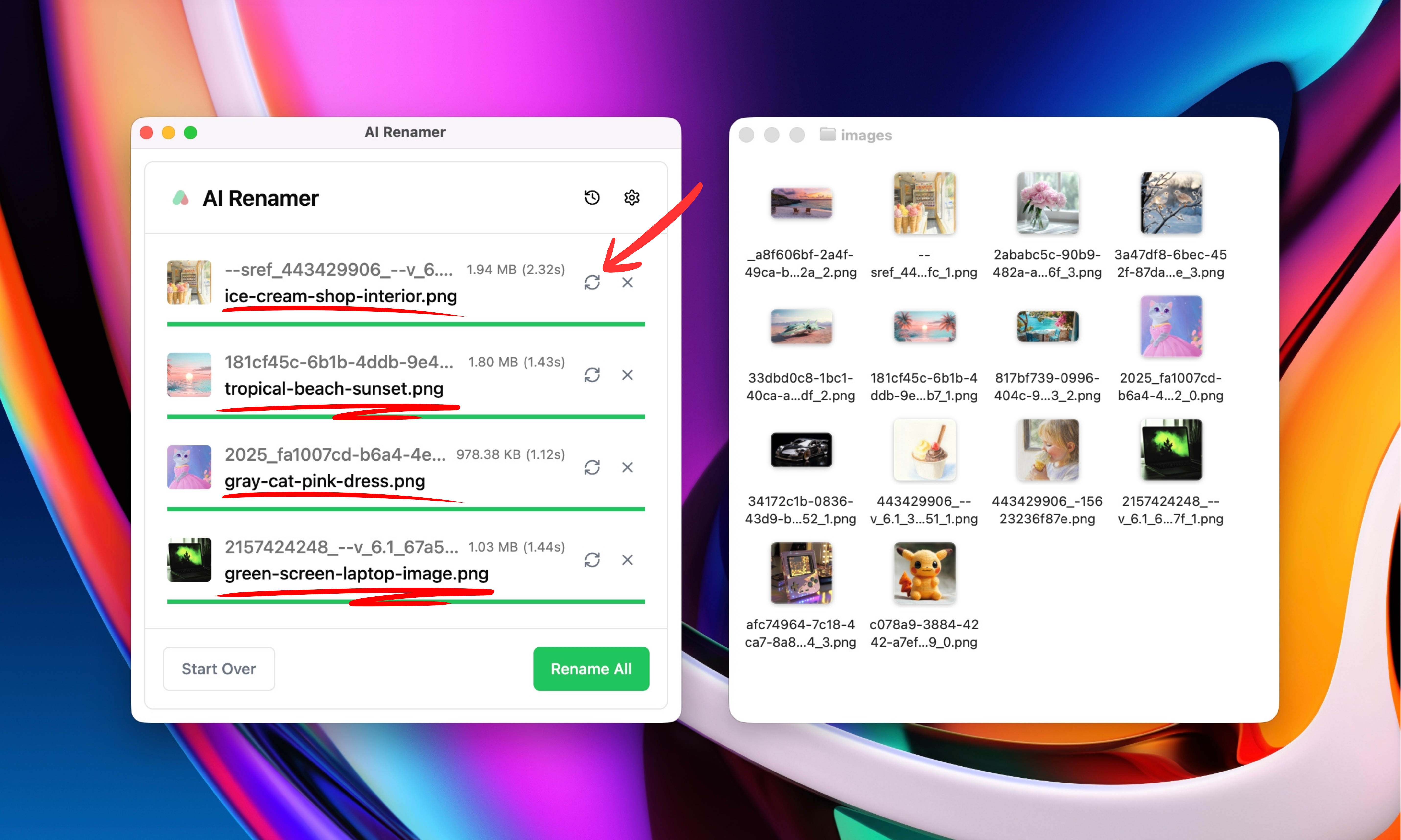 Preview the AI-Generated Filenames