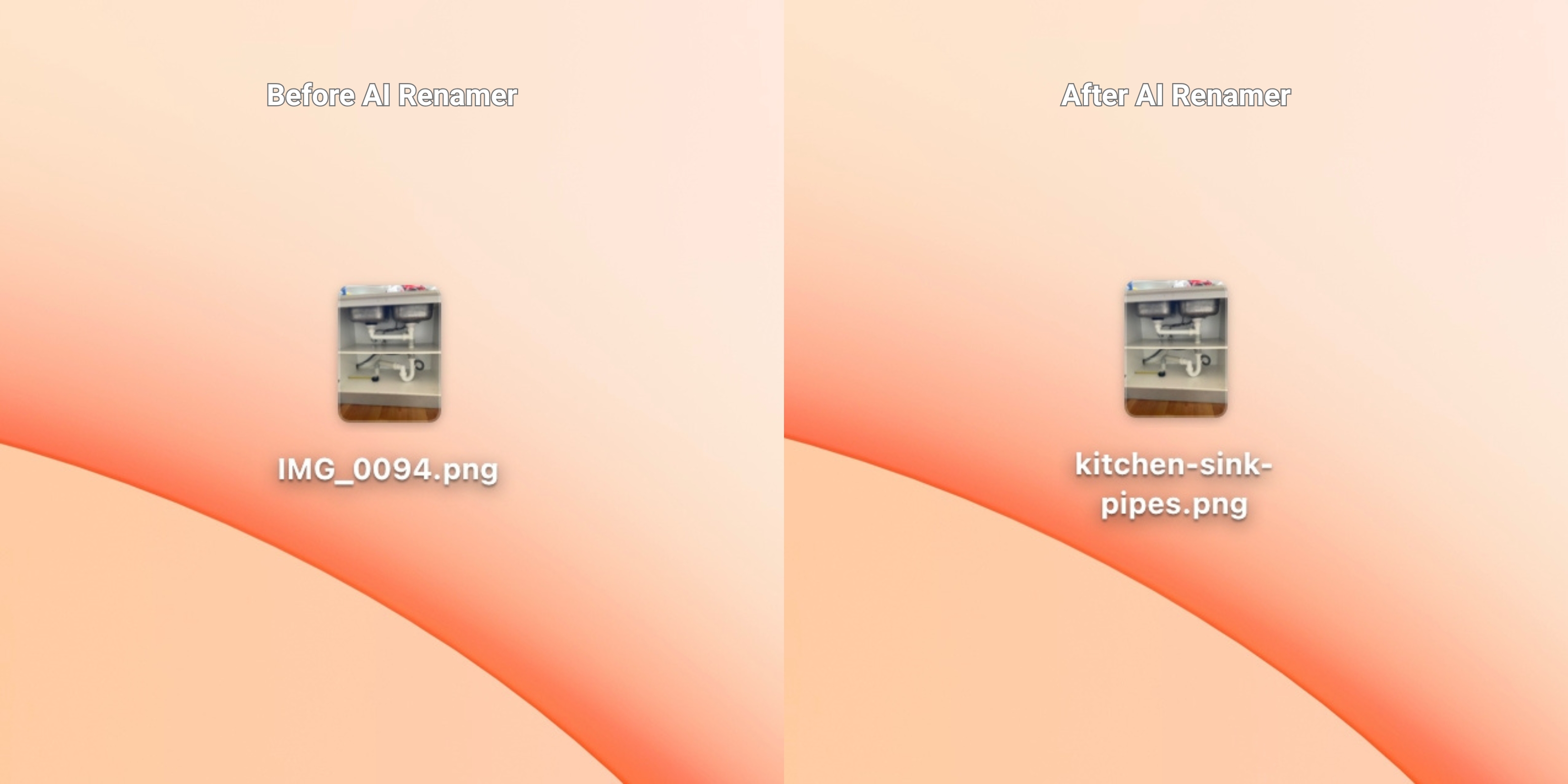 Before AI Renamer After AI Renamer