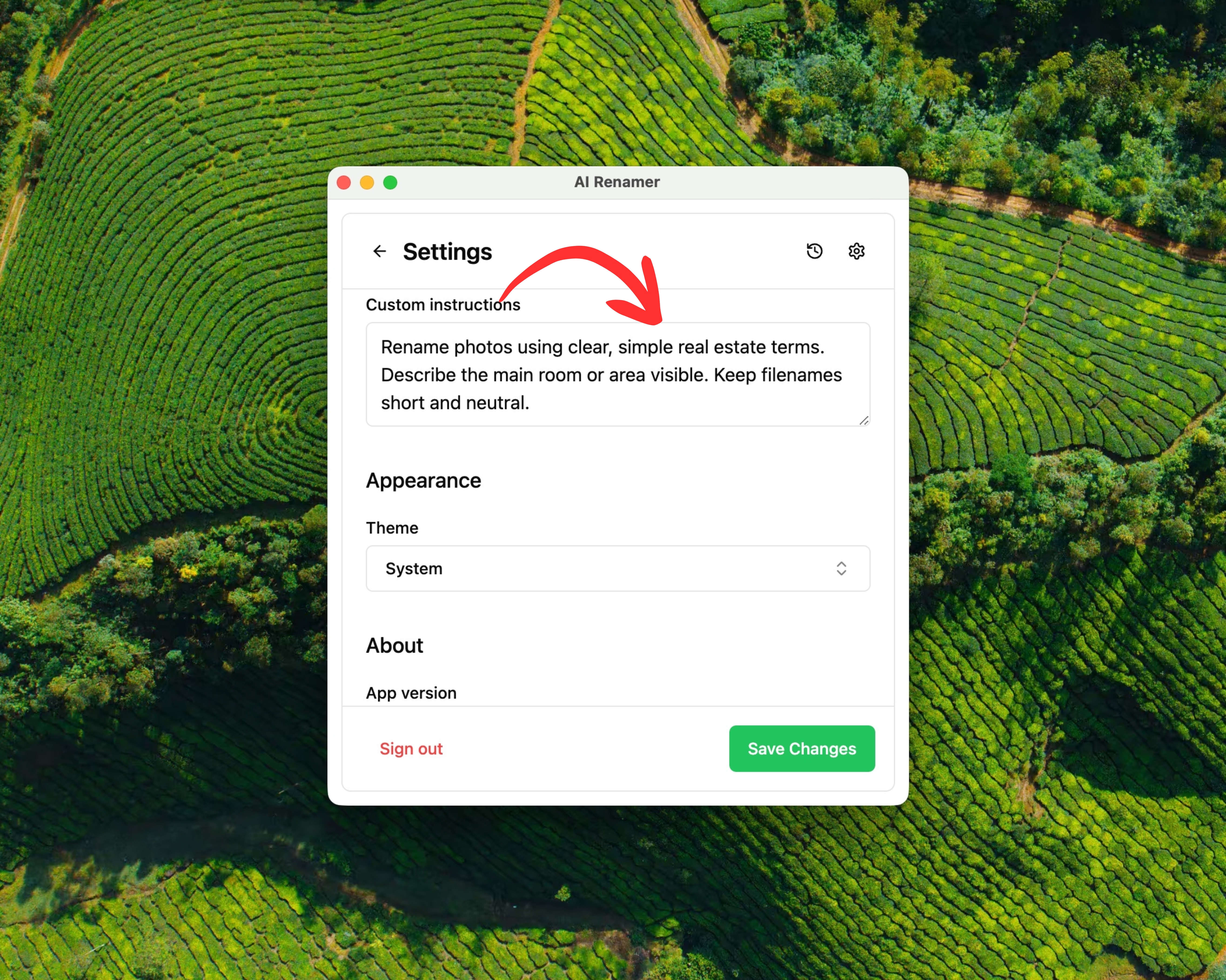 Using Custom Instructions for Real Estate Photo Naming
