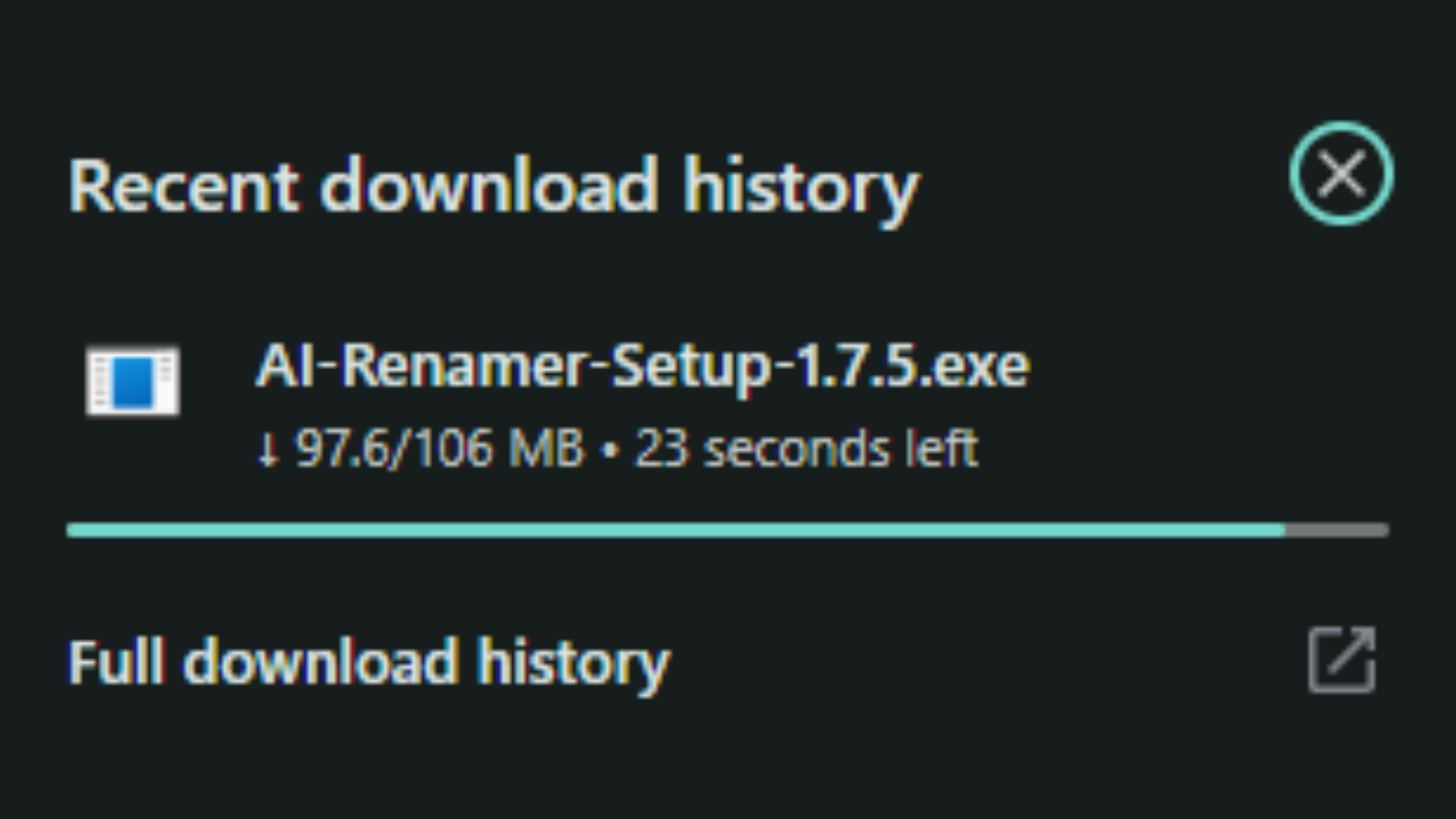 AI Renamer download progress on Windows