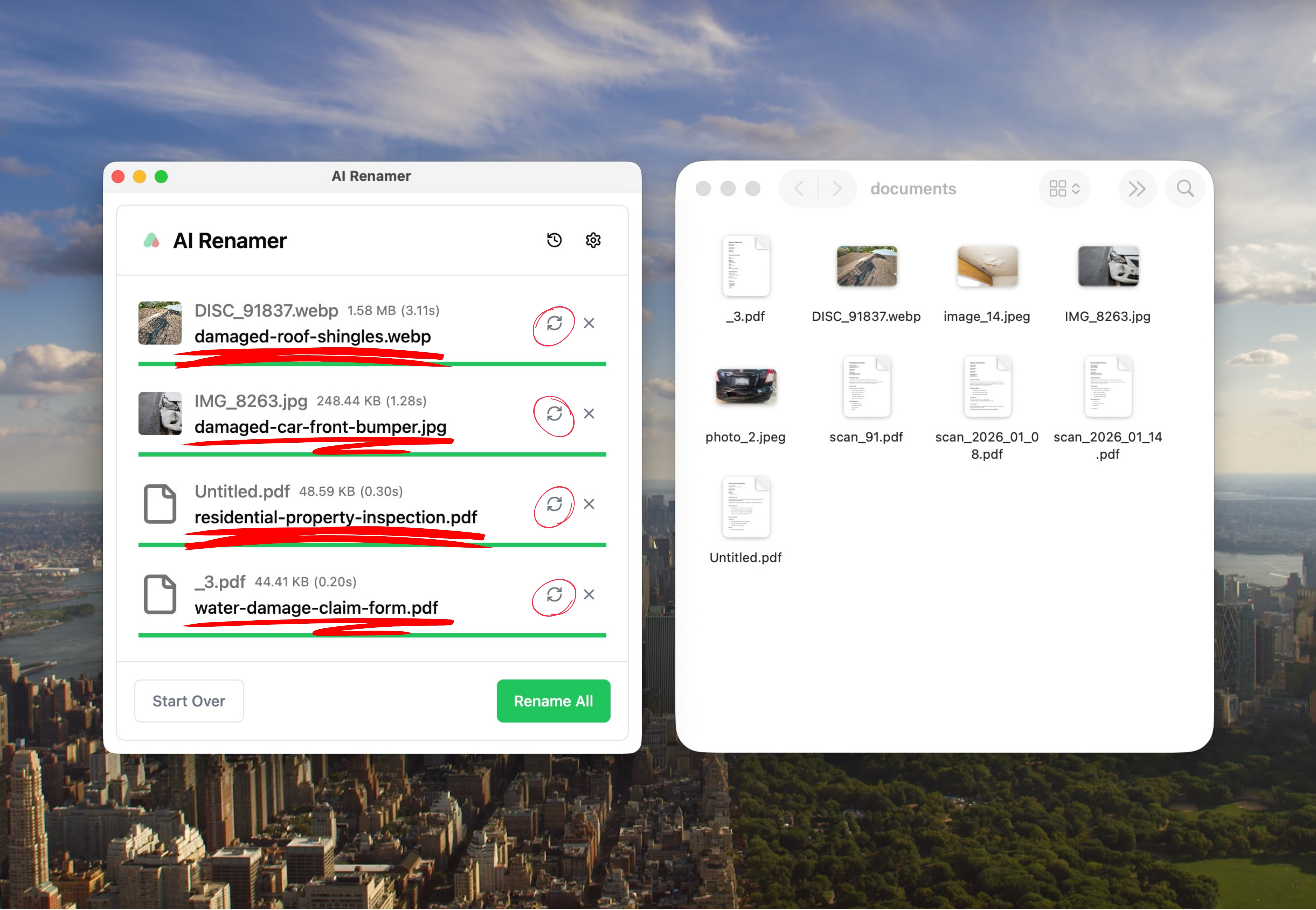 Preview the AI-Generated Filenames