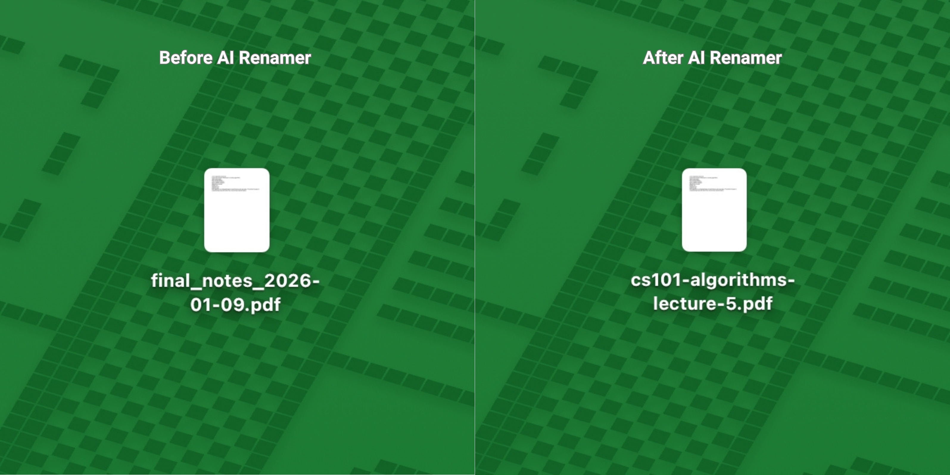 Before AI Renamer After AI Renamer