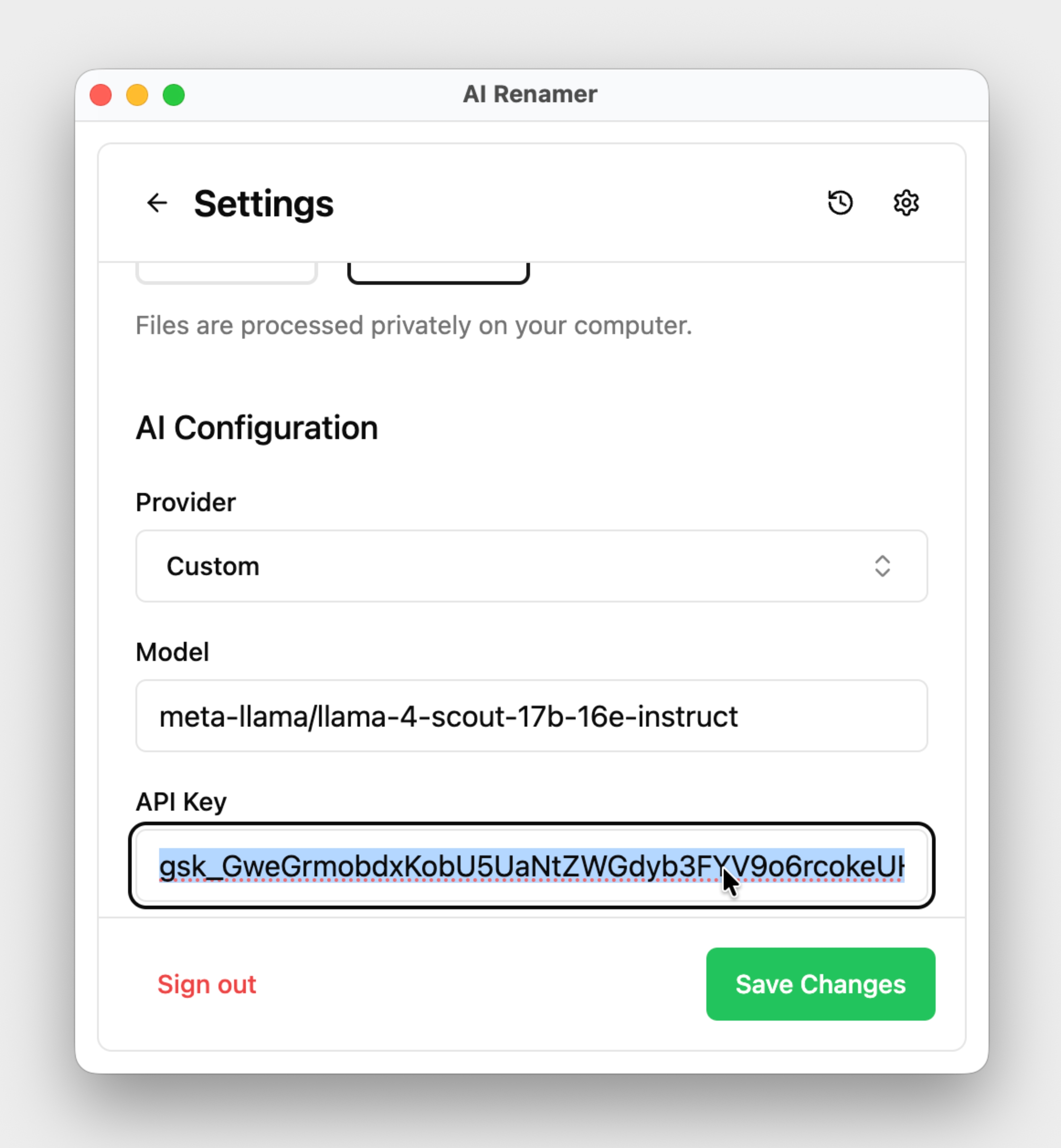 Step-by-Step: How to Set Up Groq with AI Renamer, Step 20