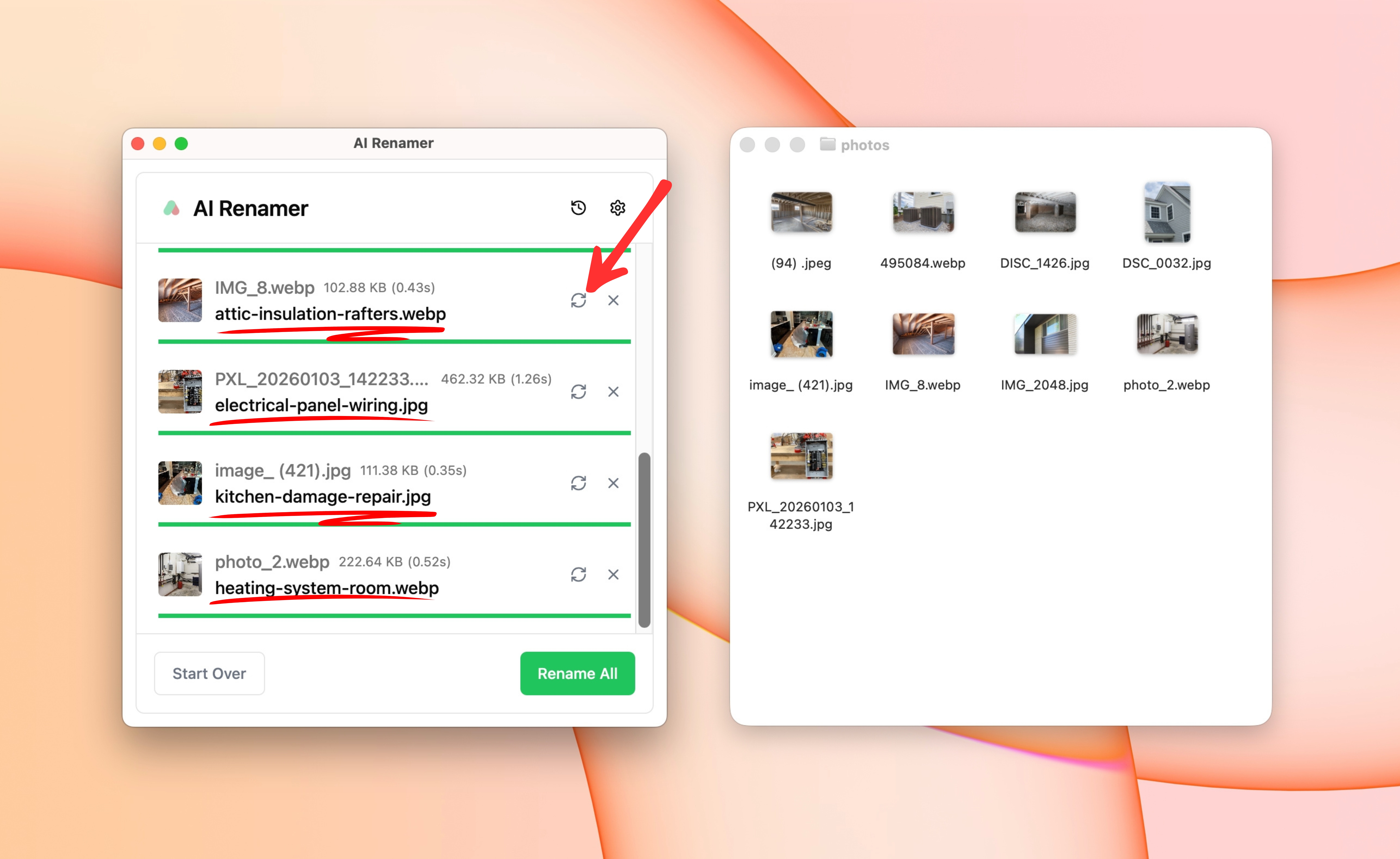 Preview the AI-Generated File Names