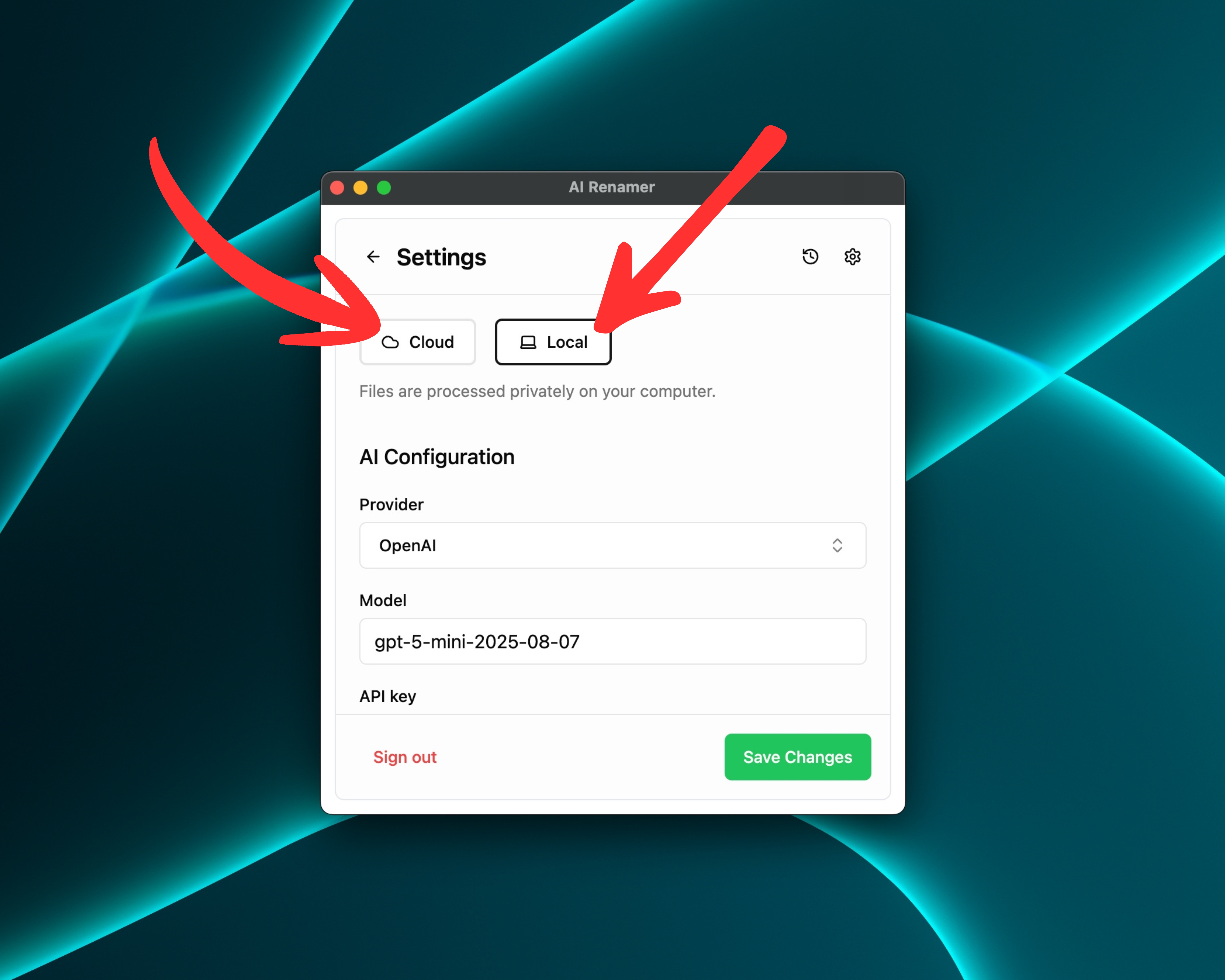 Choose Local Mode or Cloud Mode