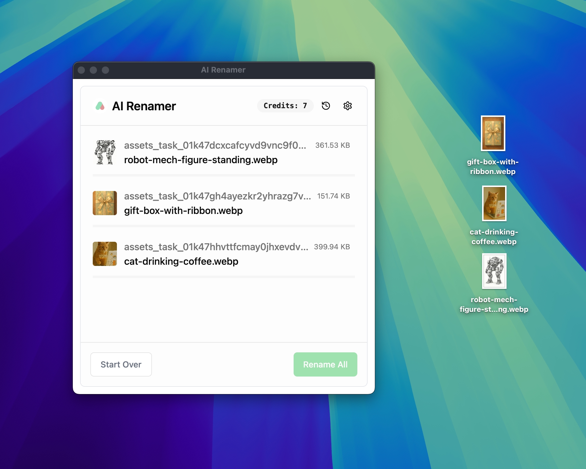 AI Renamer successfully installed on macOS
