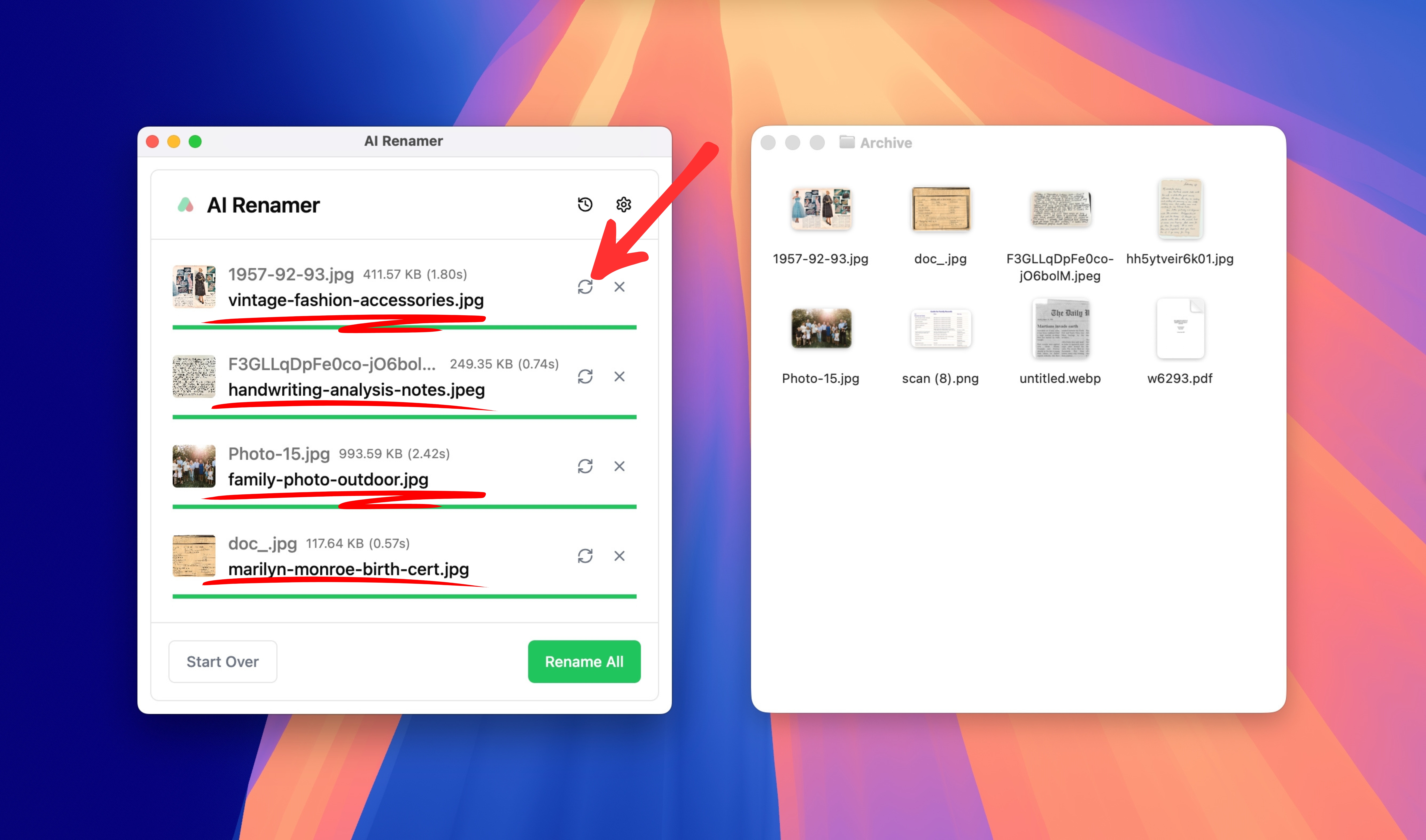 Preview the AI-Generated Names