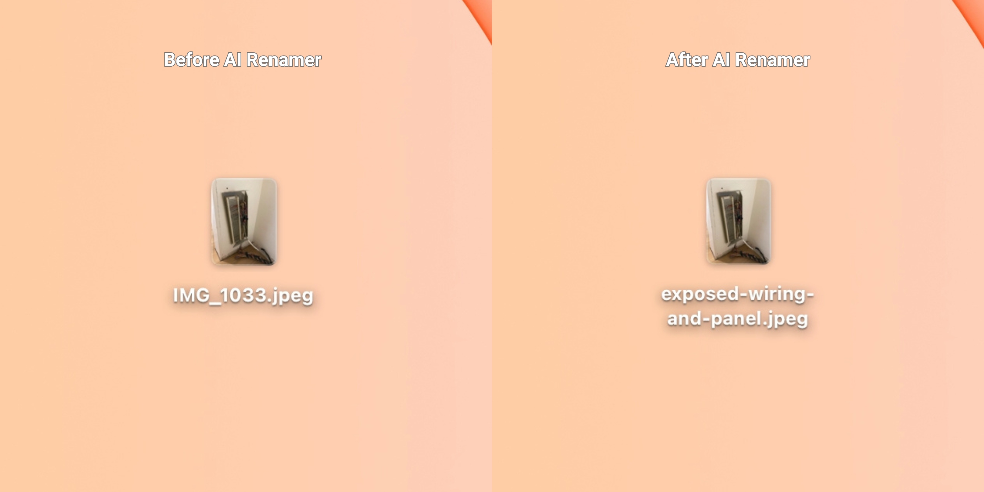 Before AI Renamer After AI Renamer