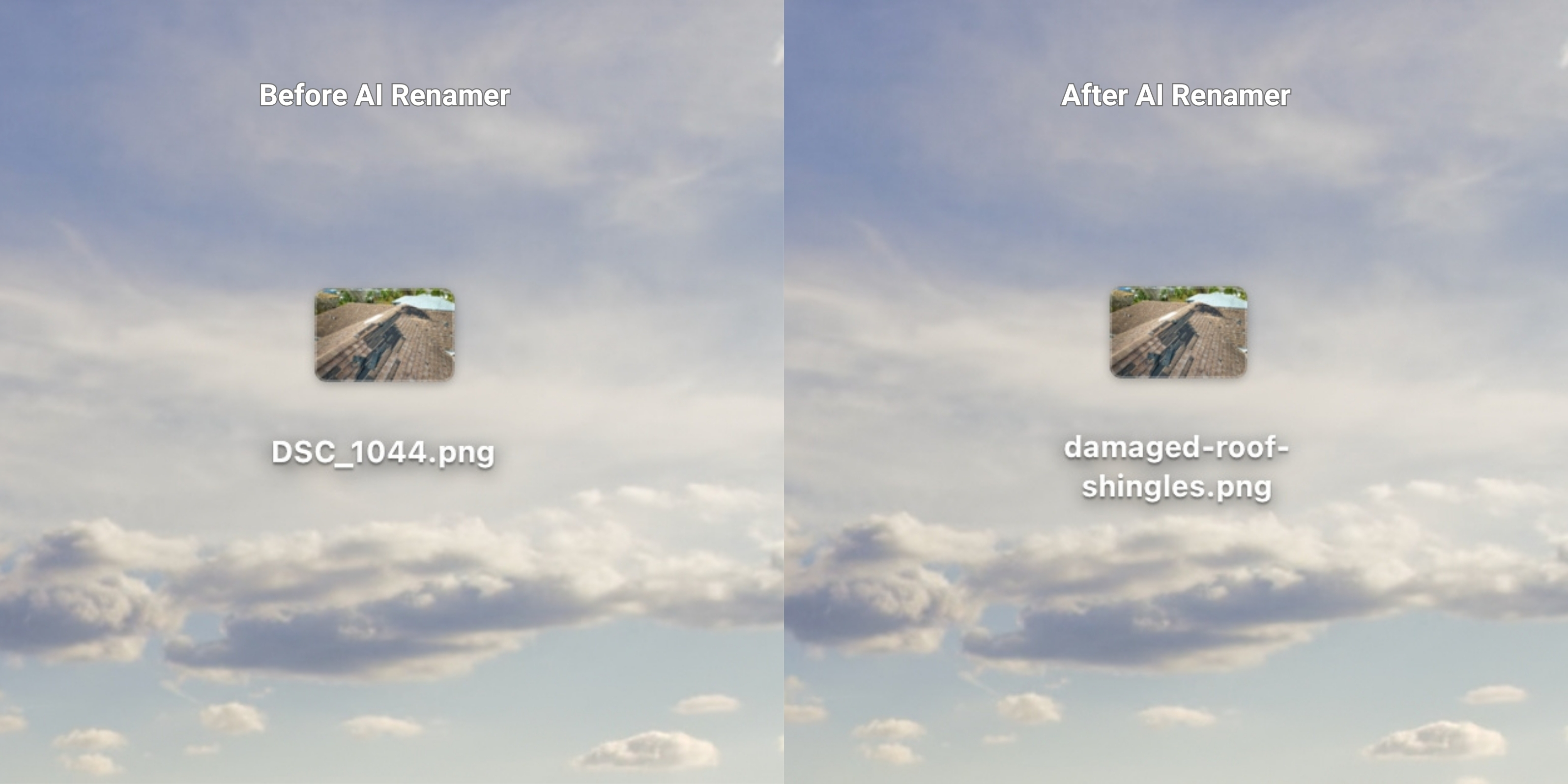 Before AI Renamer After AI Renamer