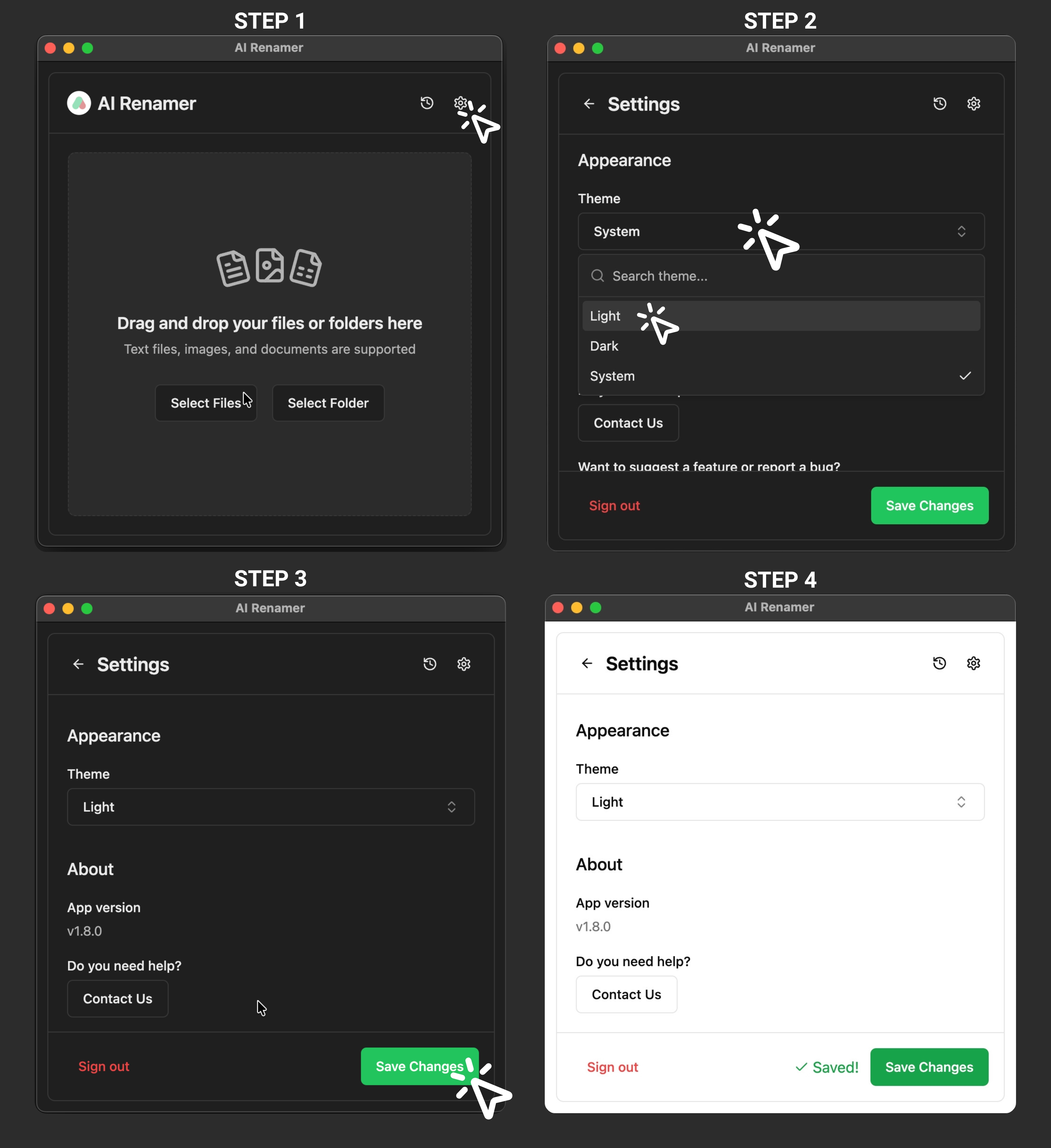 Choose Themes on AI Renamer