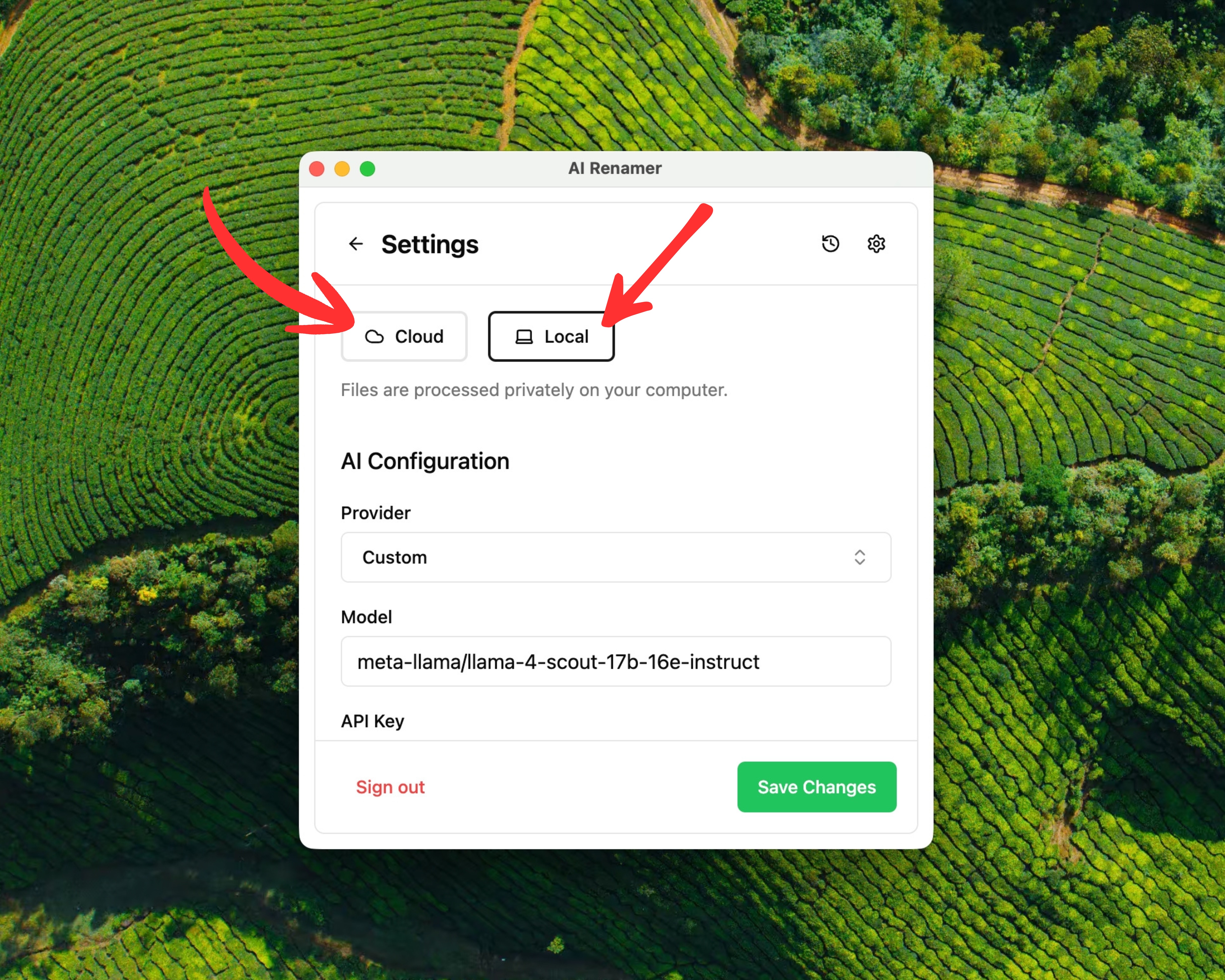 Choose Local Mode or Cloud Mode
