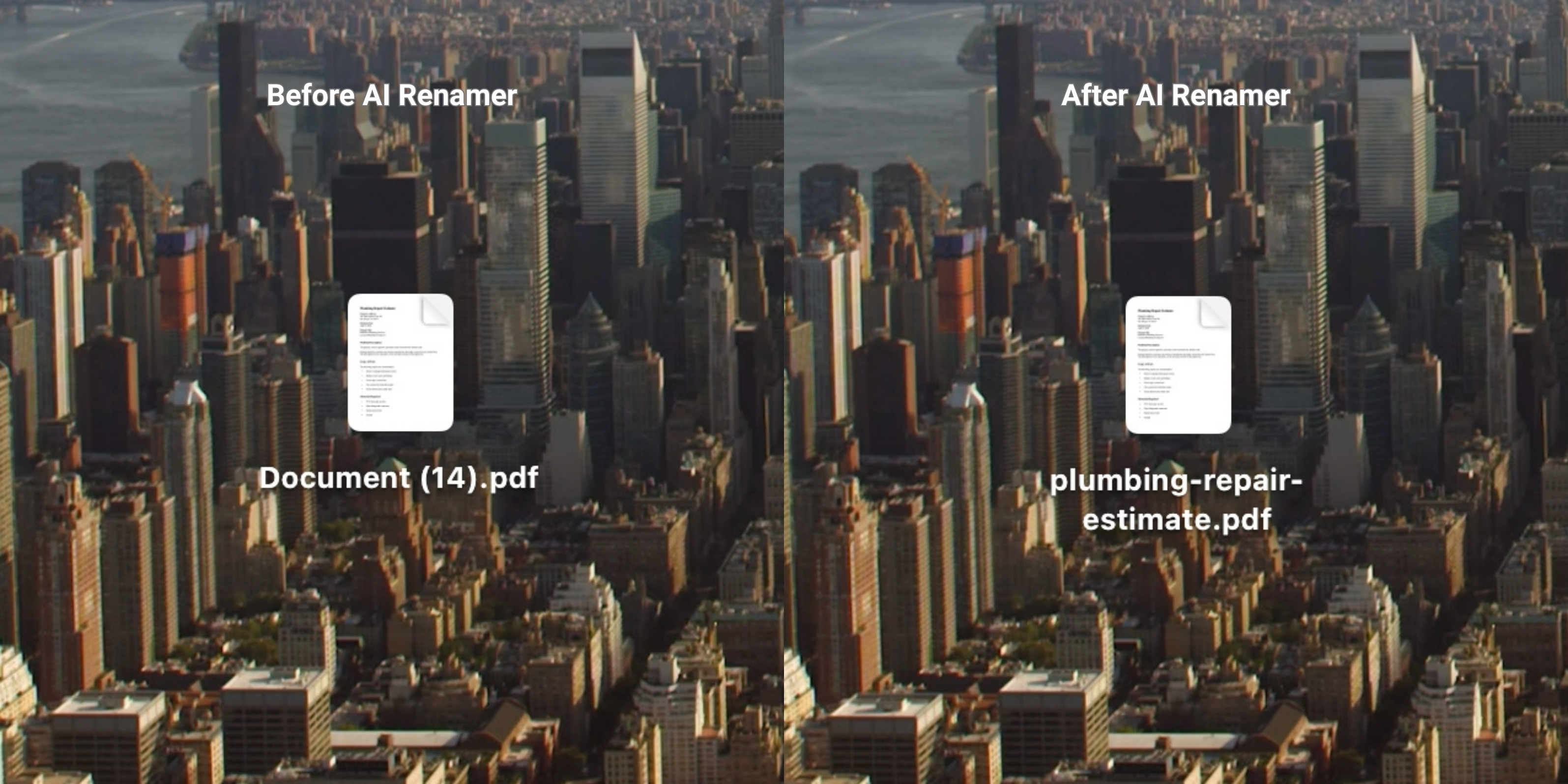 Before AI Renamer After AI Renamer