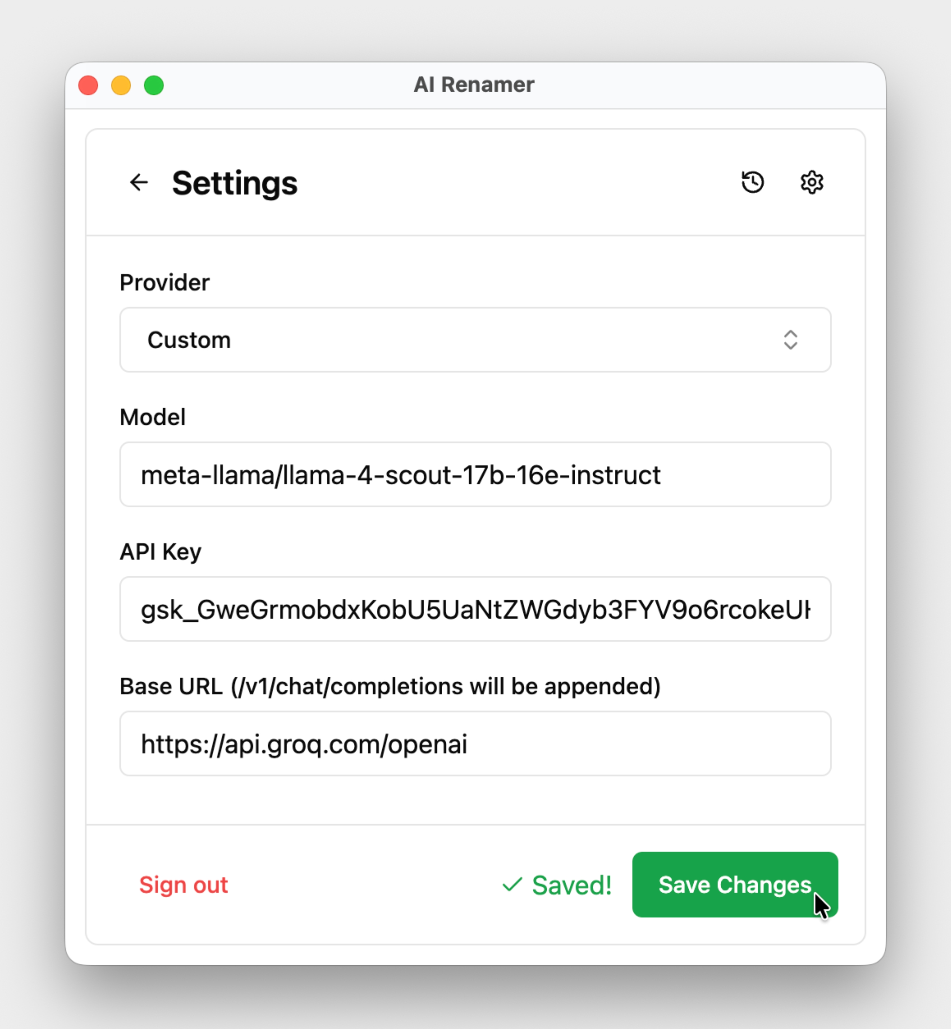 Step-by-Step: How to Set Up Groq with AI Renamer, Step 24