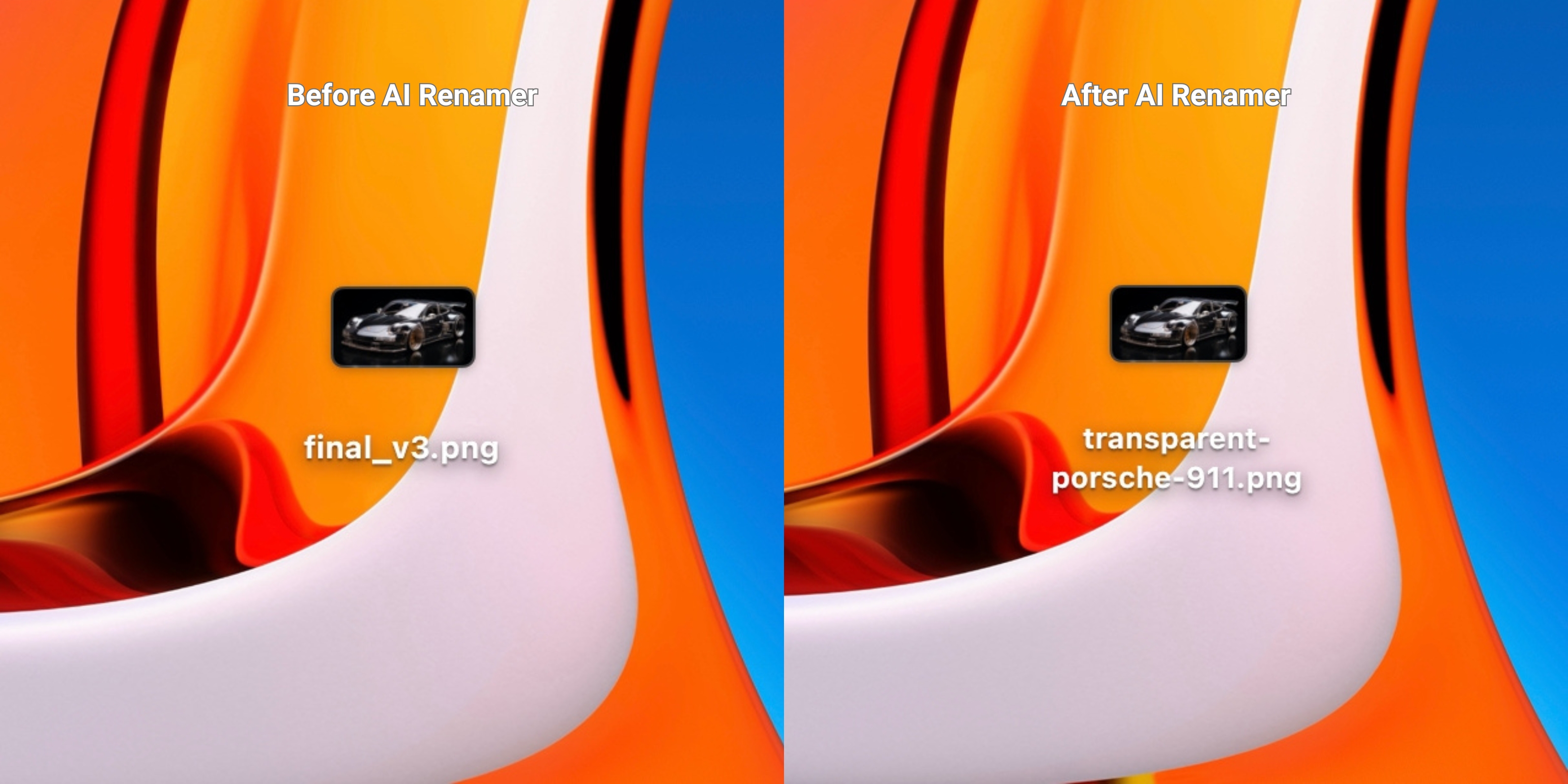 Before AI Renamer After AI Renamer