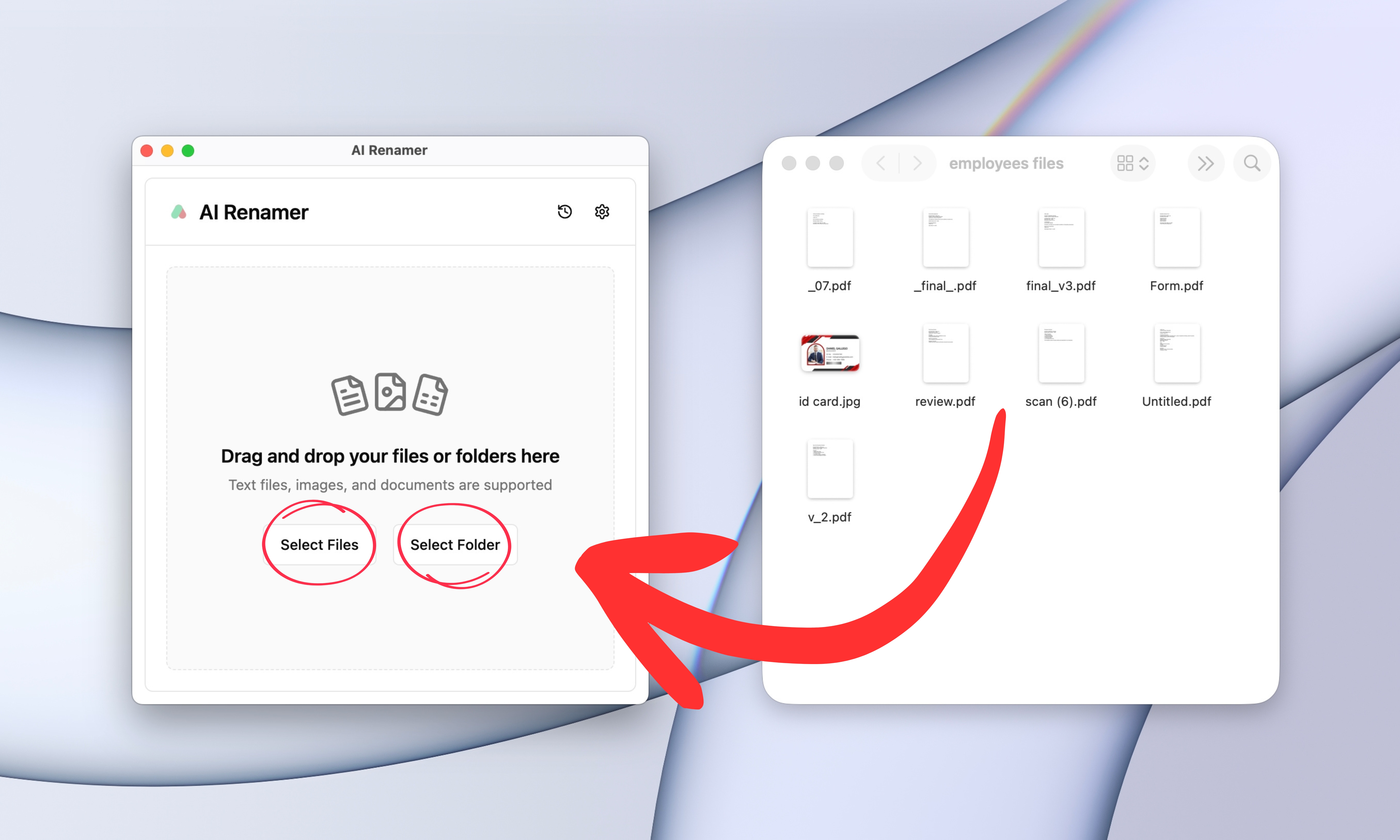 Add Your HR PDF Files to AI Renamer