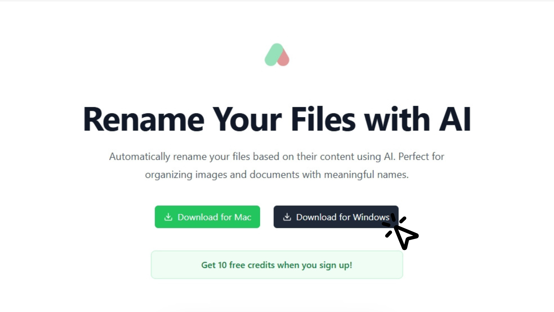 AI Renamer download page for Windows