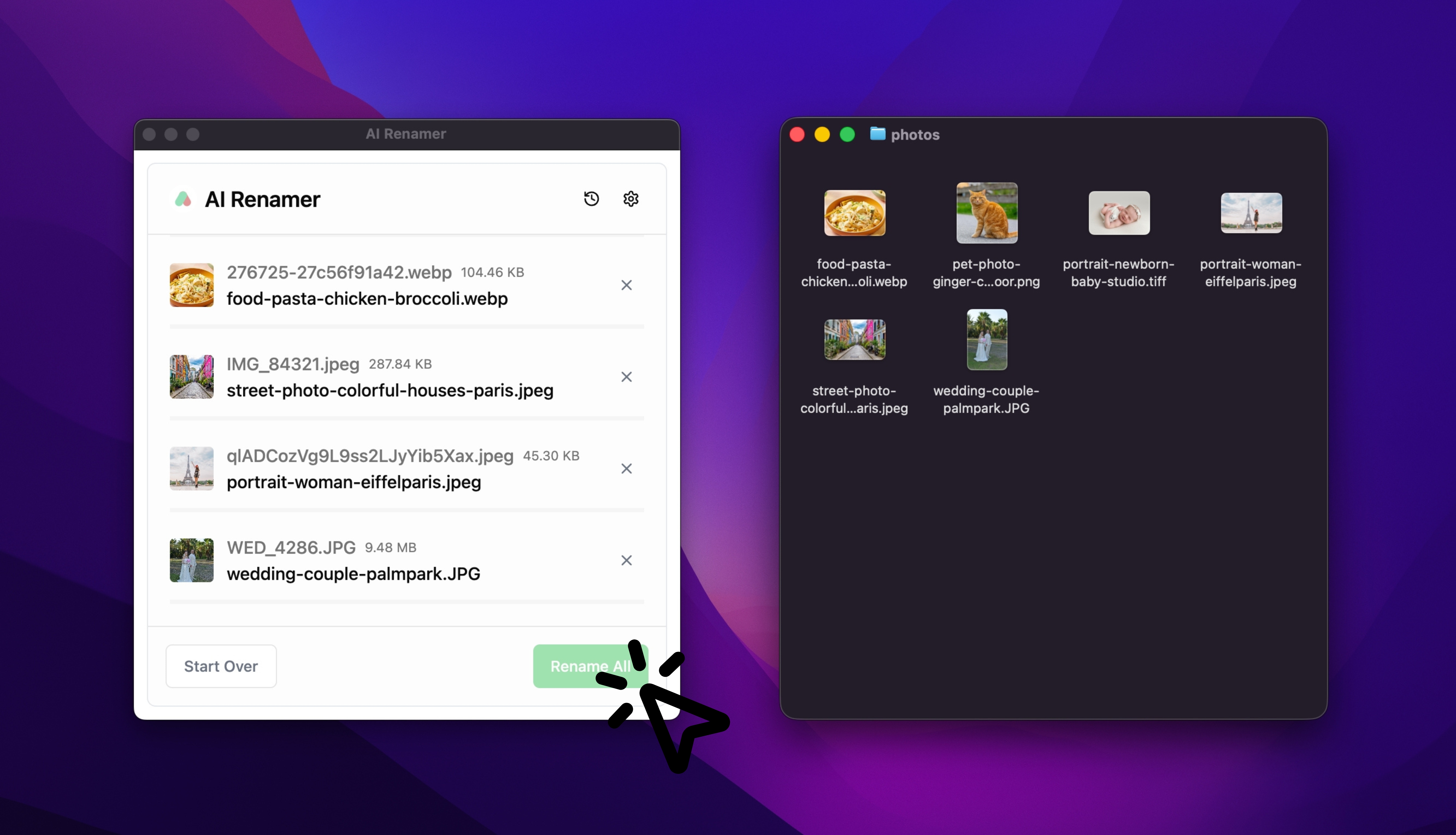 Rename All Photos in One Click