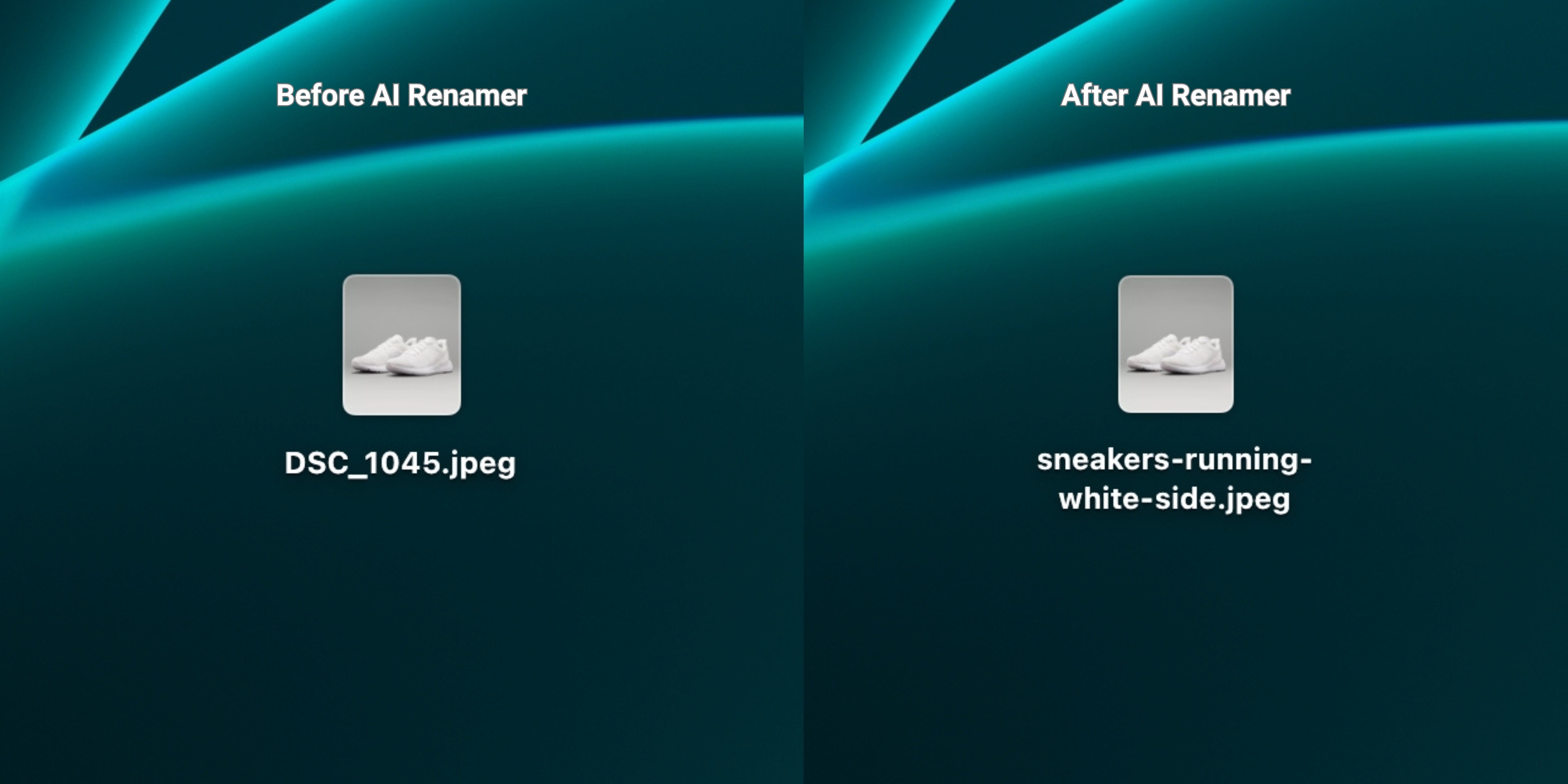 Before AI Renamer After AI Renamer