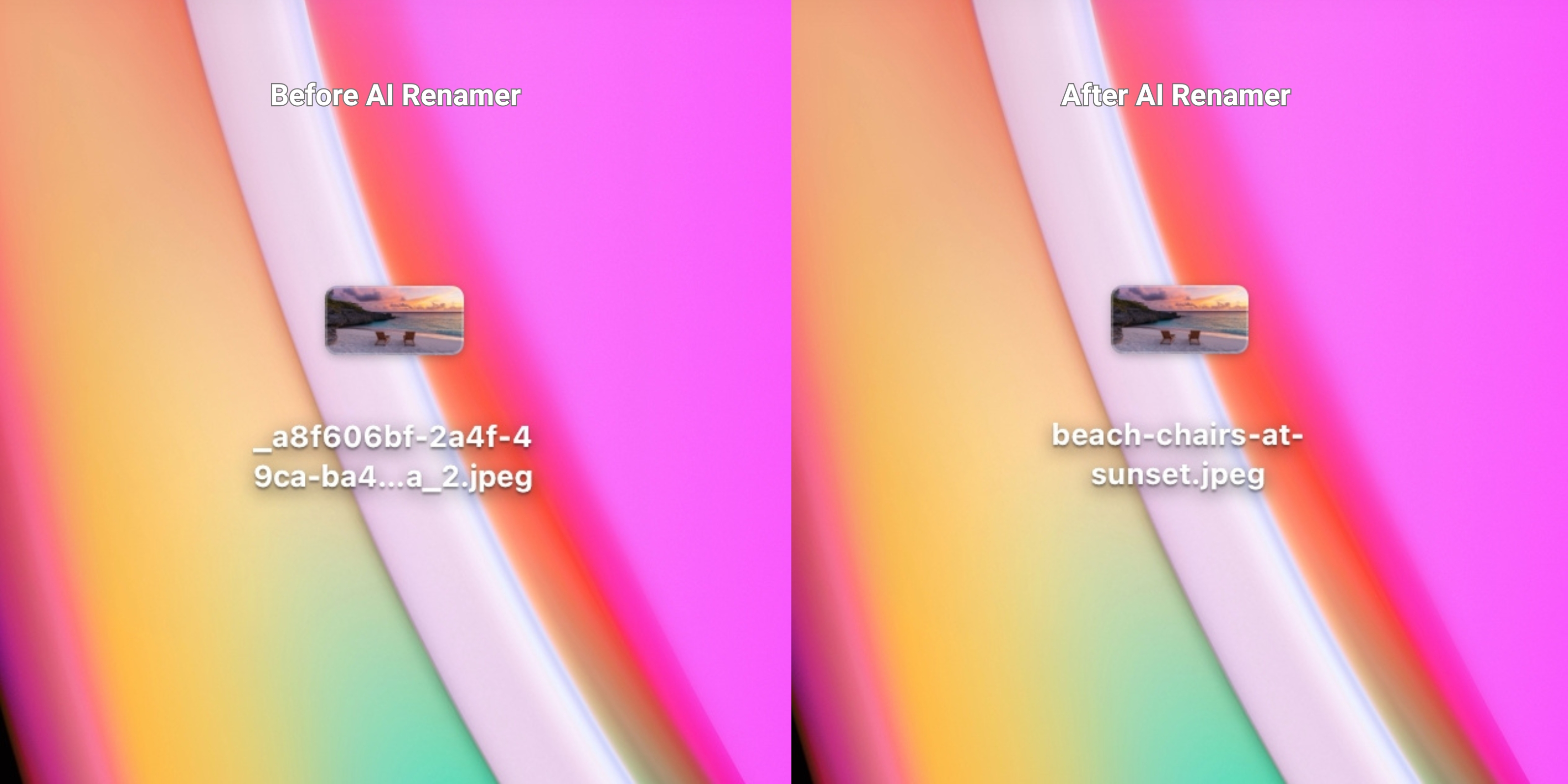 Before AI Renamer After AI Renamer