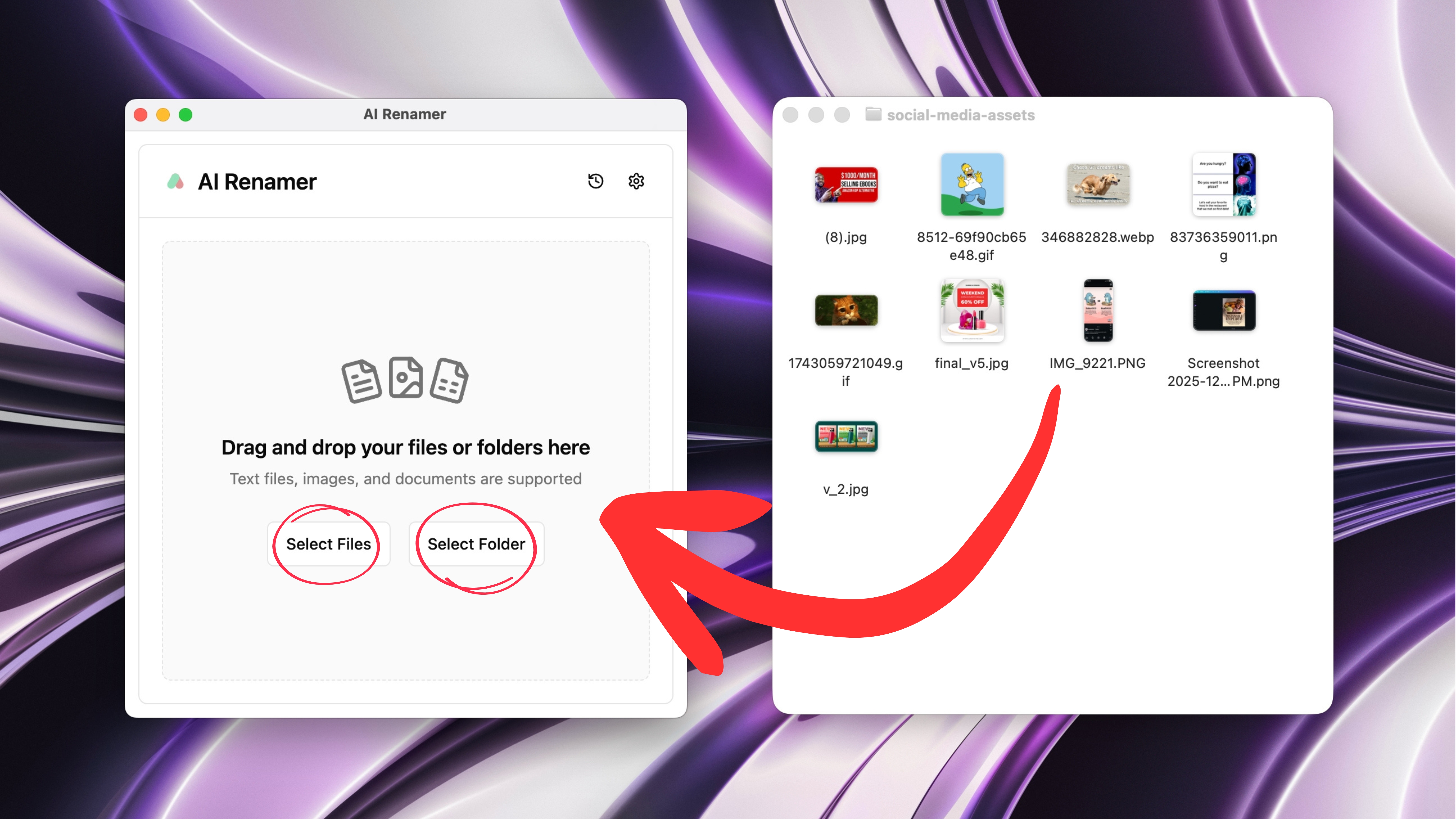 Add Your Image Files to AI Renamer
