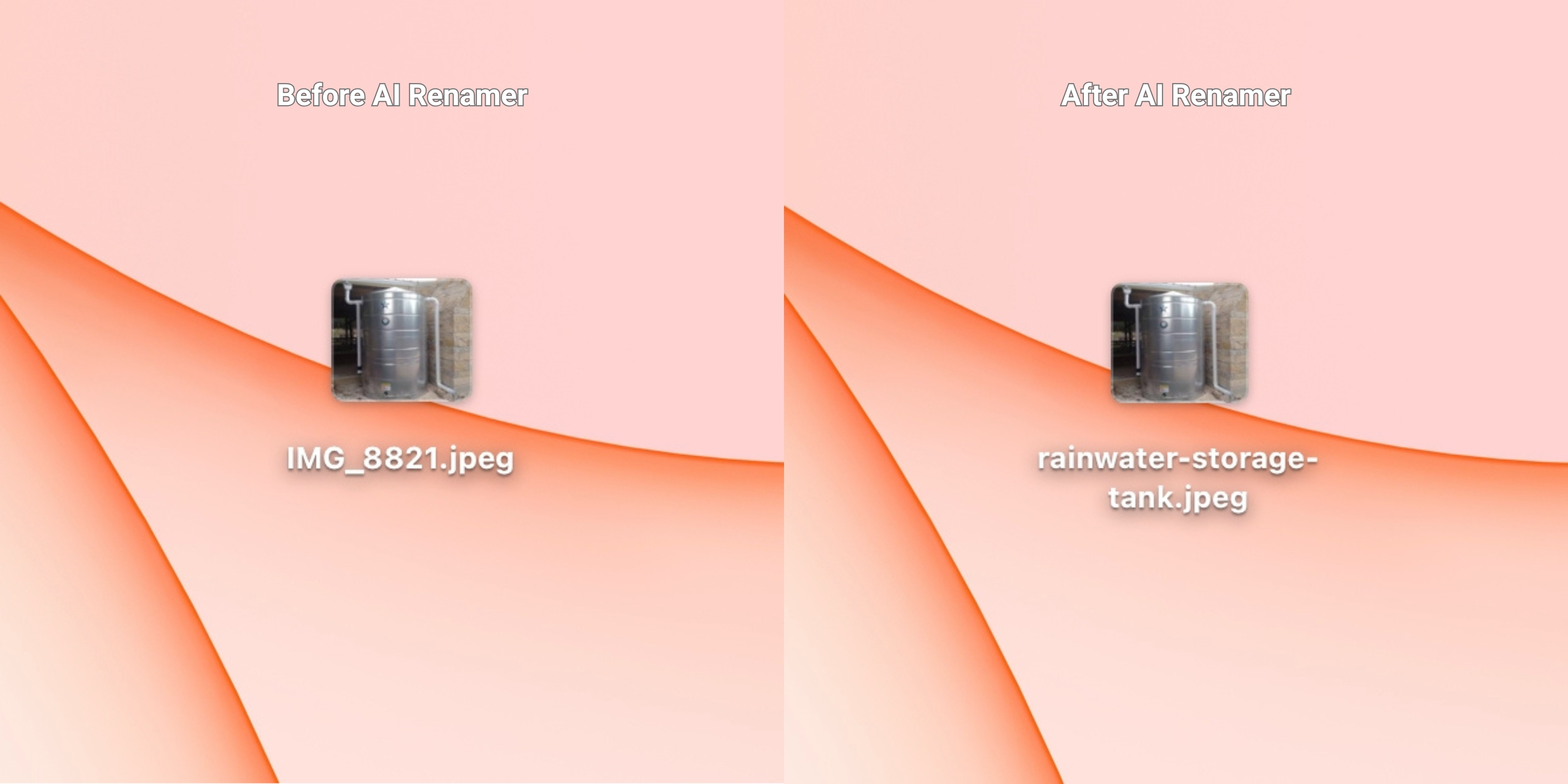 Before AI Renamer After AI Renamer