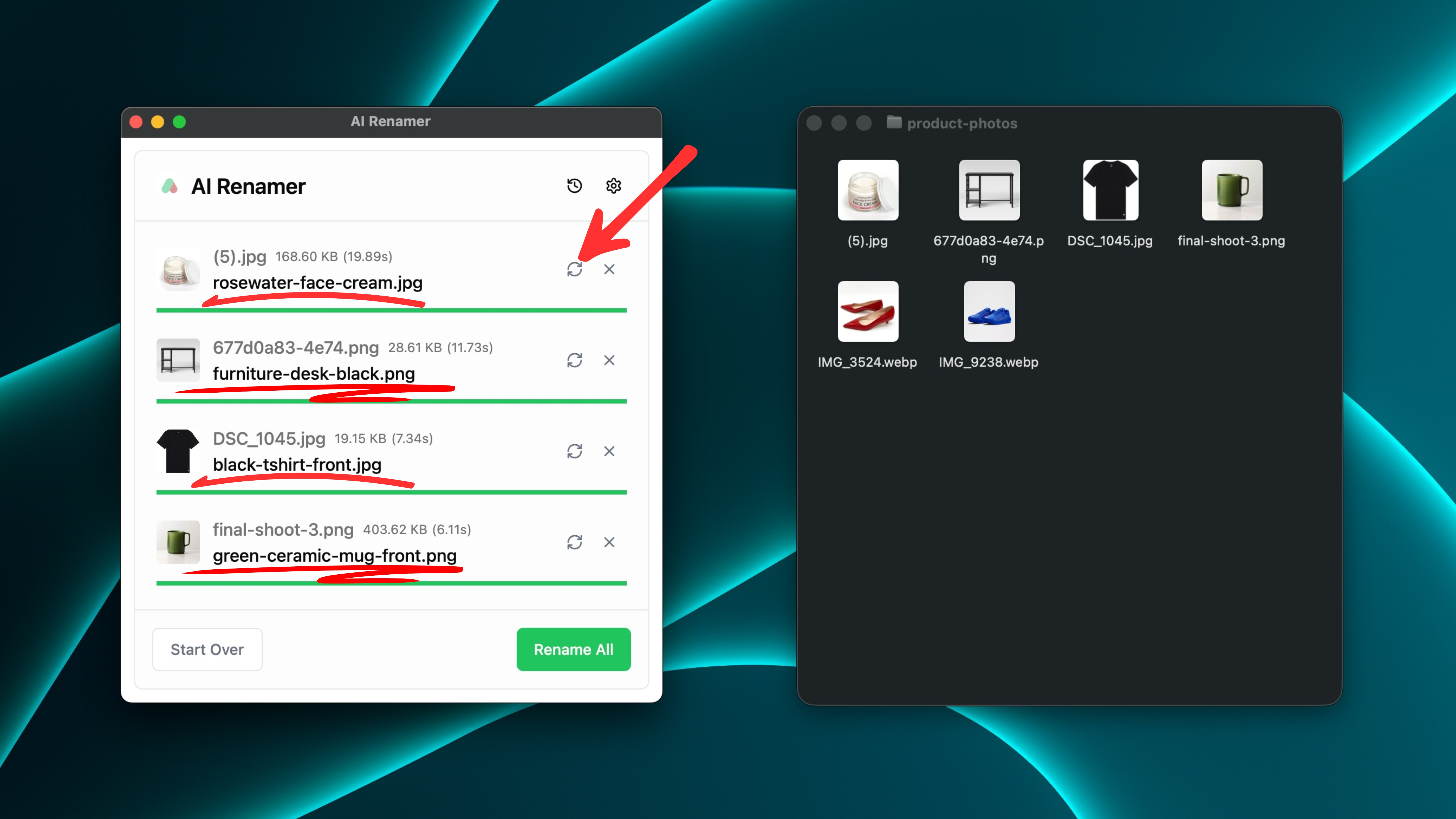 Preview the AI-Generated Names